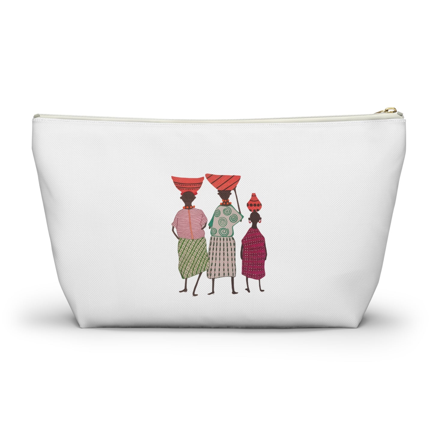 Dinkgwana - Accessory Pouch, Ethnic Print Cosmetic Bag, Travel Organizer, Gift for Her, Boho Style Pouch