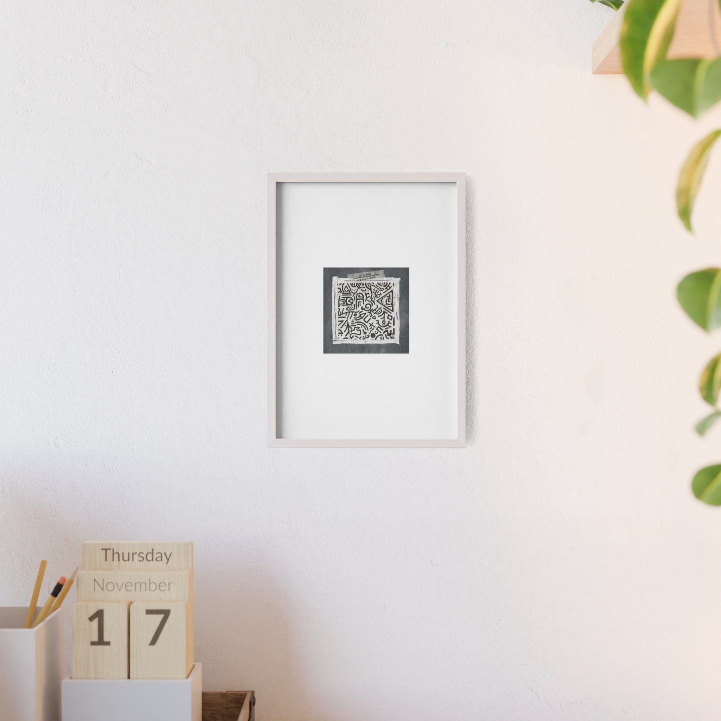 Modern Art Poster with Wooden Frame - Stylish Wall Decor for Home & Office