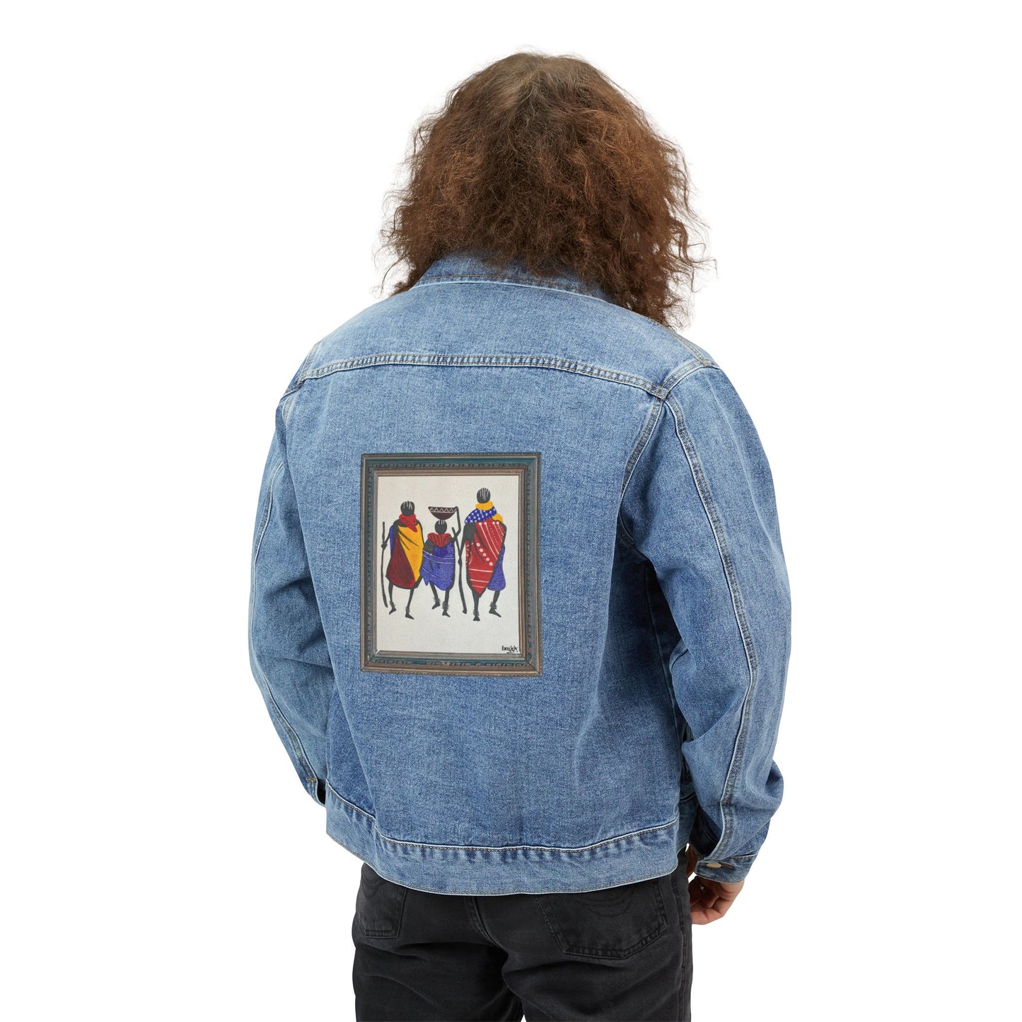 Ngwetsi - Stylish Men's Denim Jacket with Unique Art Design, Casual Outerwear, Vintage Fashion, Streetwear, Gift for Him