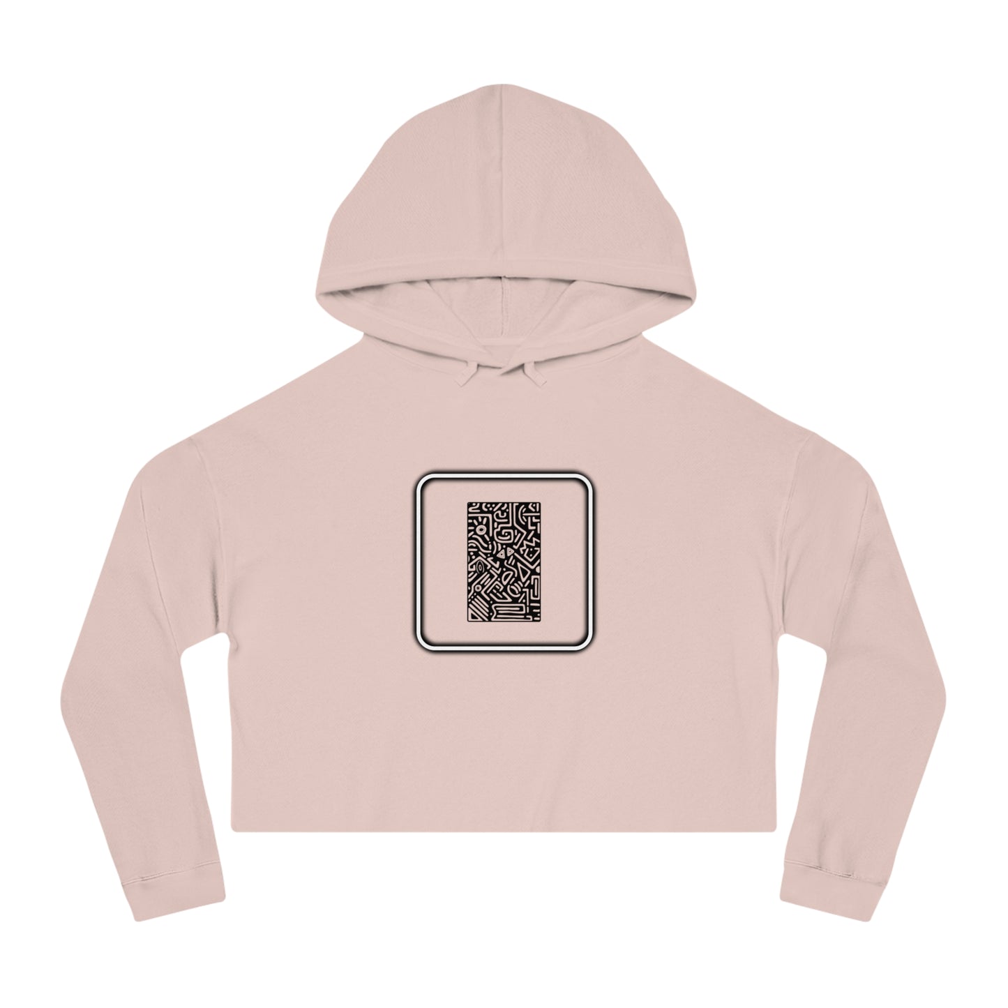 Pulse - Trendy Cropped Hooded Sweatshirt with QR Code Design, Stylish Casual Wear, Perfect for Fall Outfits, Gifts for Her, Unique Street Wear
