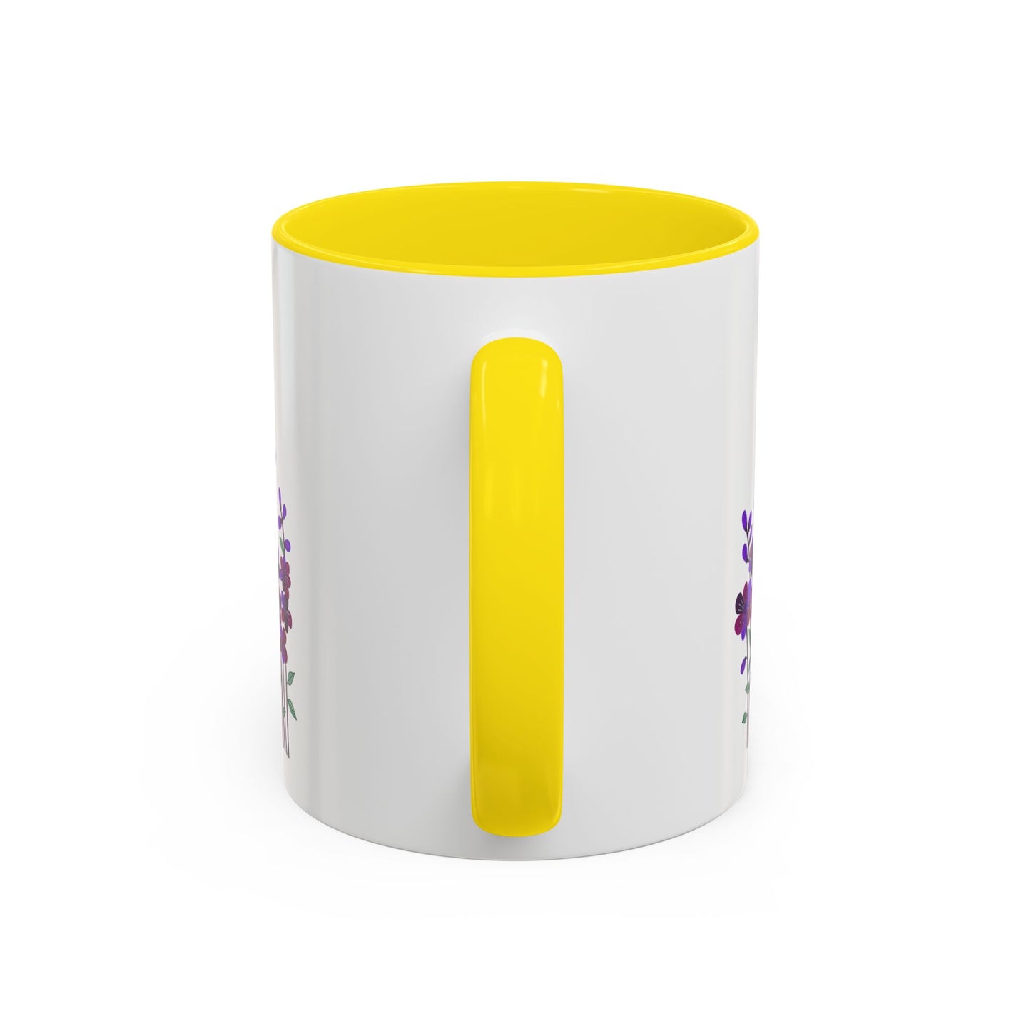 Floral Accent Coffee Mug - Elegant Botanical Design for Home & Office