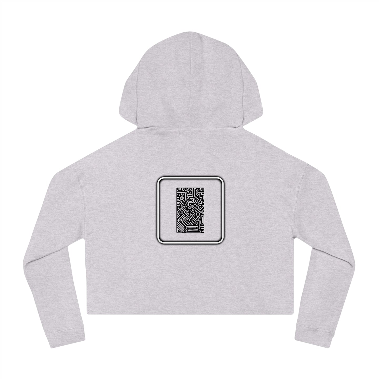 Pulse - Trendy Cropped Hooded Sweatshirt with QR Code Design, Stylish Casual Wear, Perfect for Fall Outfits, Gifts for Her, Unique Street Wear