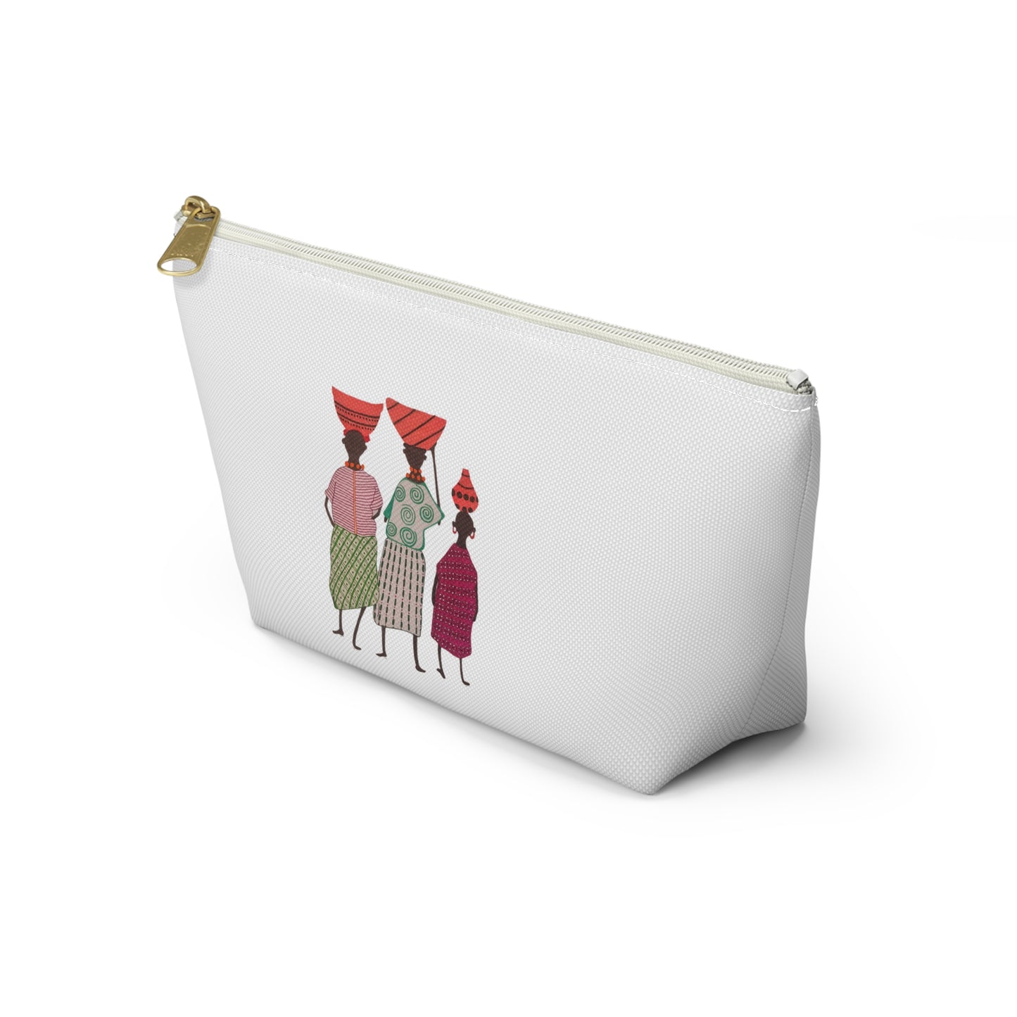 Dinkgwana - Accessory Pouch, Ethnic Print Cosmetic Bag, Travel Organizer, Gift for Her, Boho Style Pouch