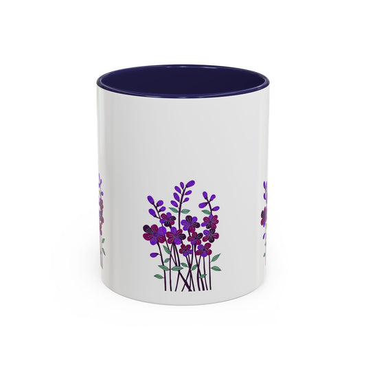 Floral Accent Coffee Mug - Elegant Botanical Design for Home & Office