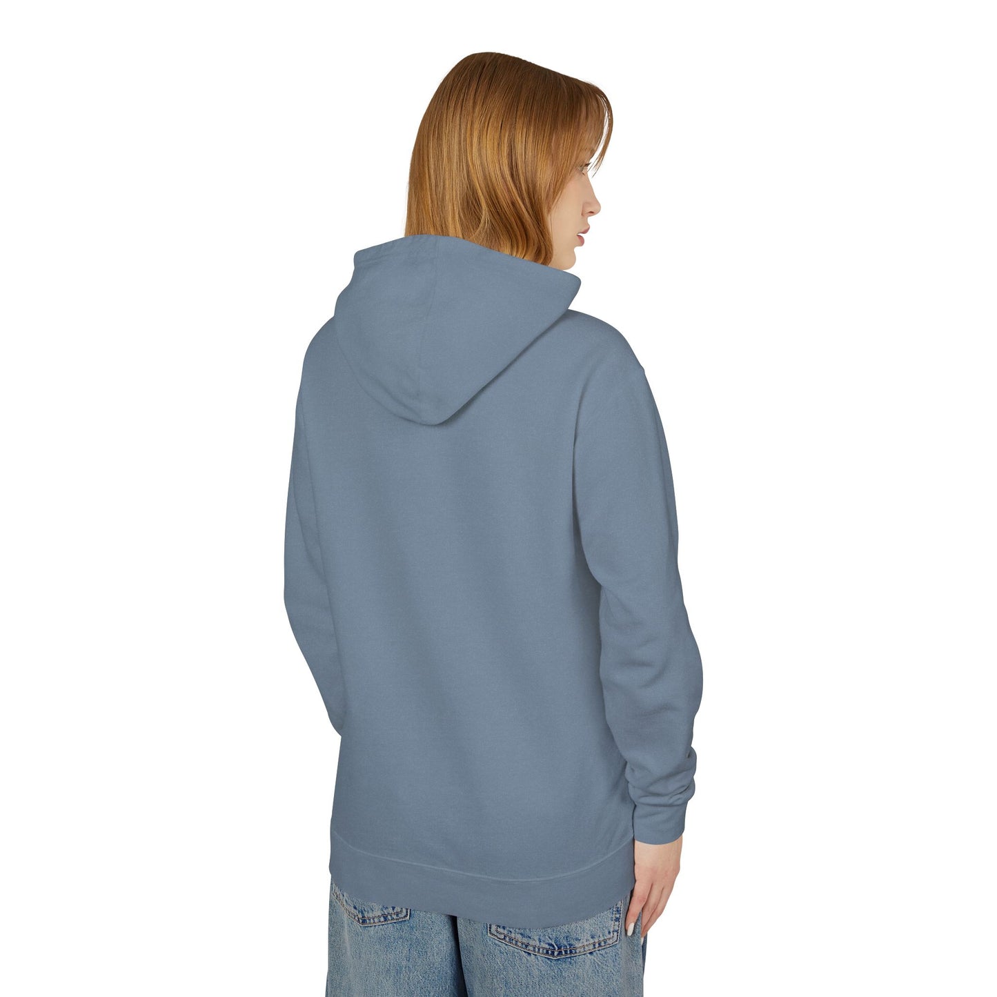 Artistic Minimalist Unisex Lightweight Hooded Sweatshirt with Colorful Figures