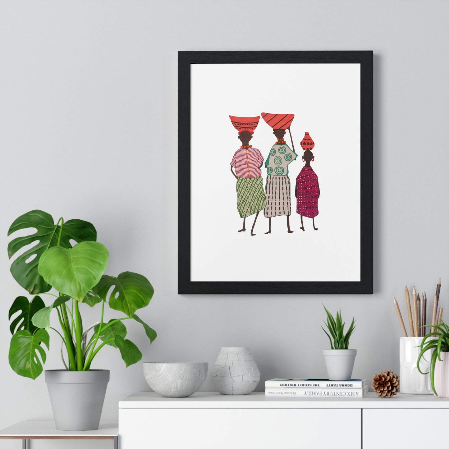 Dinkgwana Vertical Framed Poster - Artistic Wall Decor for Home & Office