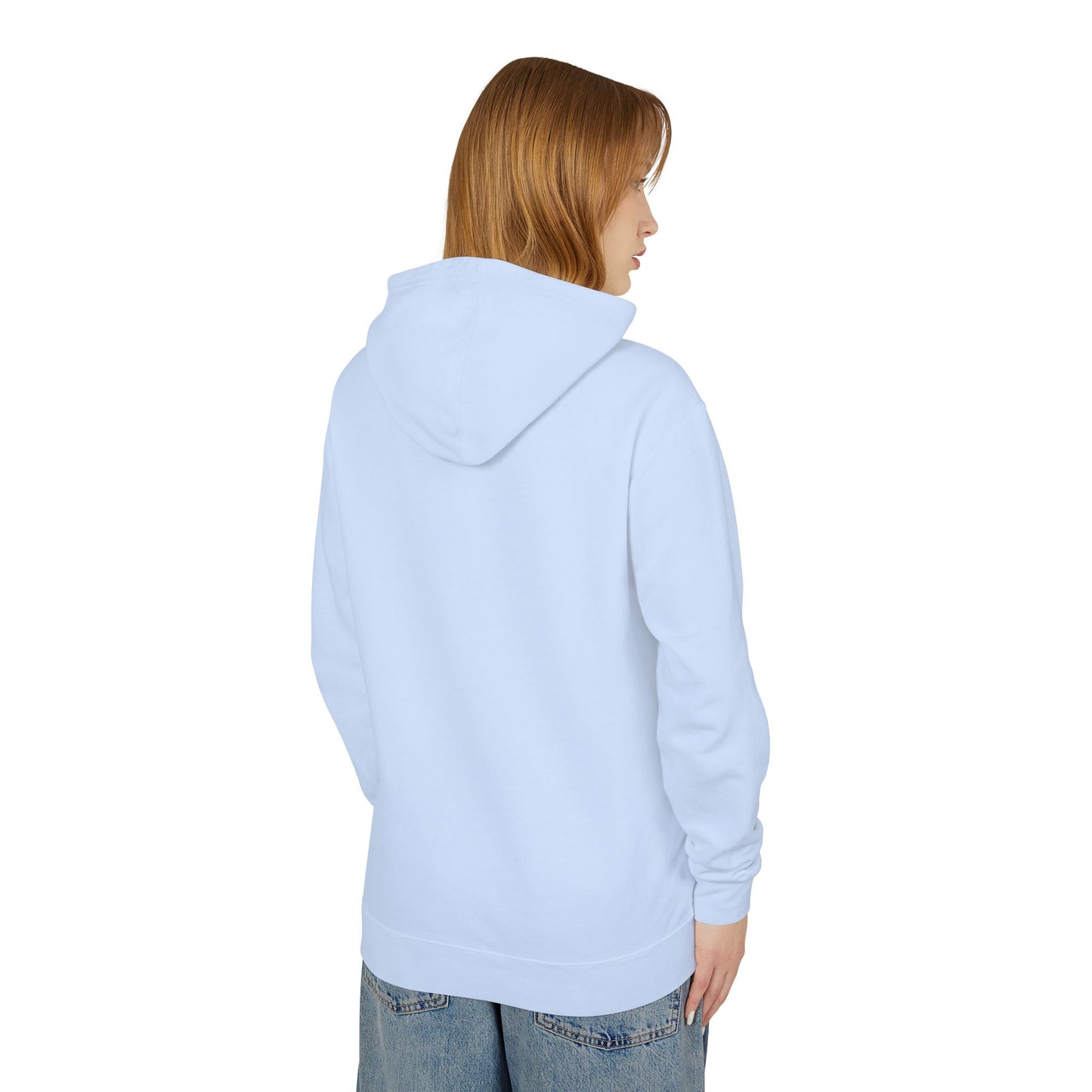 Artistic Minimalist Unisex Lightweight Hooded Sweatshirt with Colorful Figures