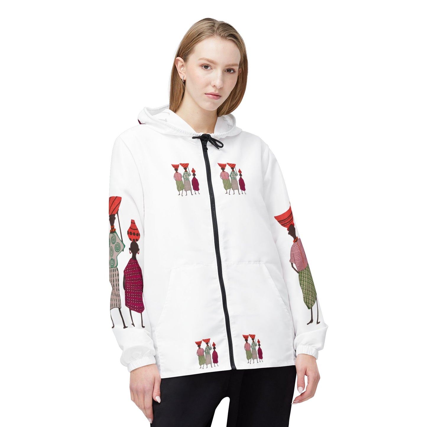 Dinkgwana - Windbreaker Jacket, Unisex Raincoat, Lightweight AOP Jacket, Trendy Travel Wear, Unique Gift for Her