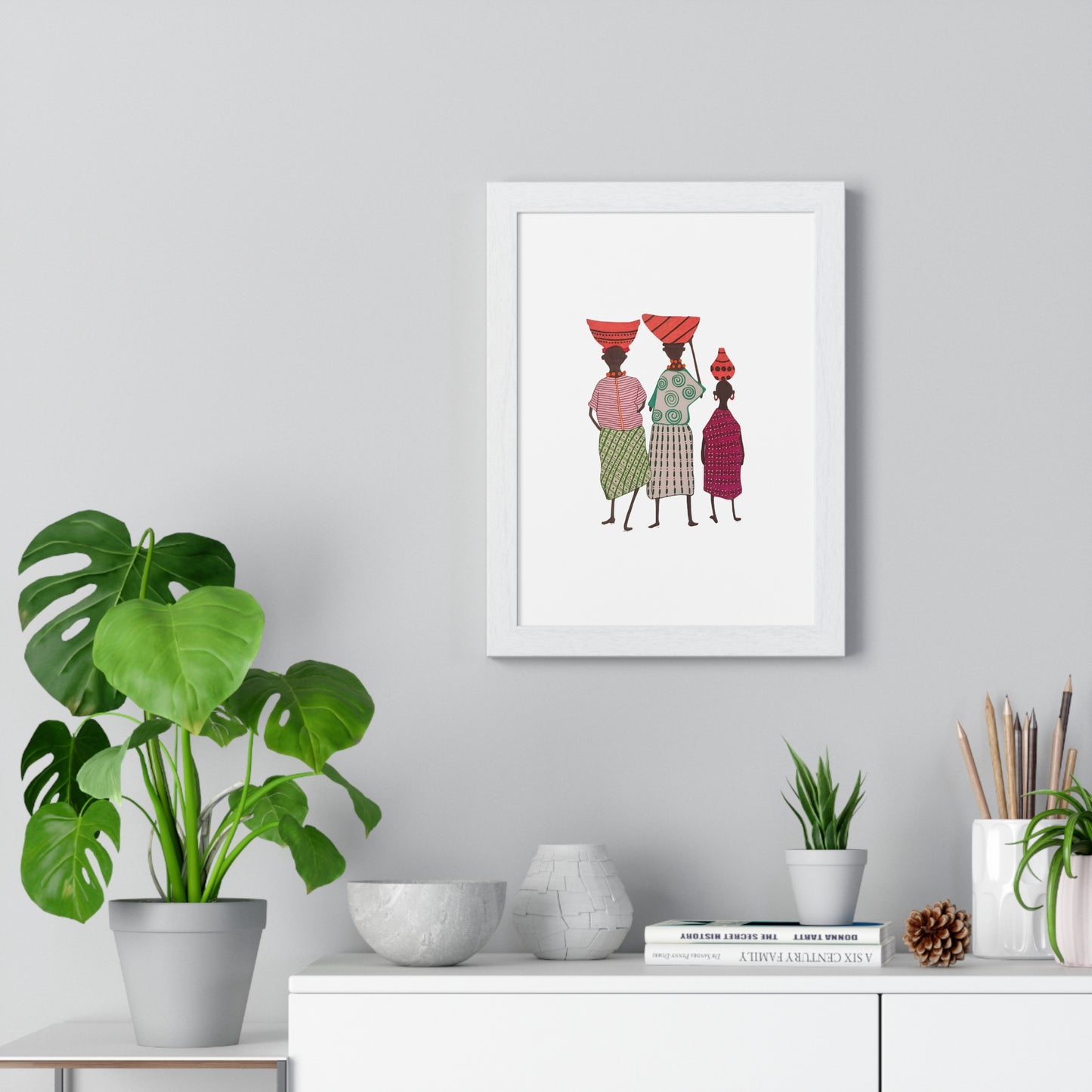 Dinkgwana Vertical Framed Poster - Artistic Wall Decor for Home & Office