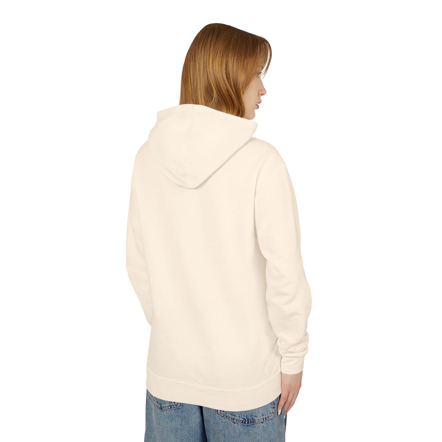 Artistic Minimalist Unisex Lightweight Hooded Sweatshirt with Colorful Figures