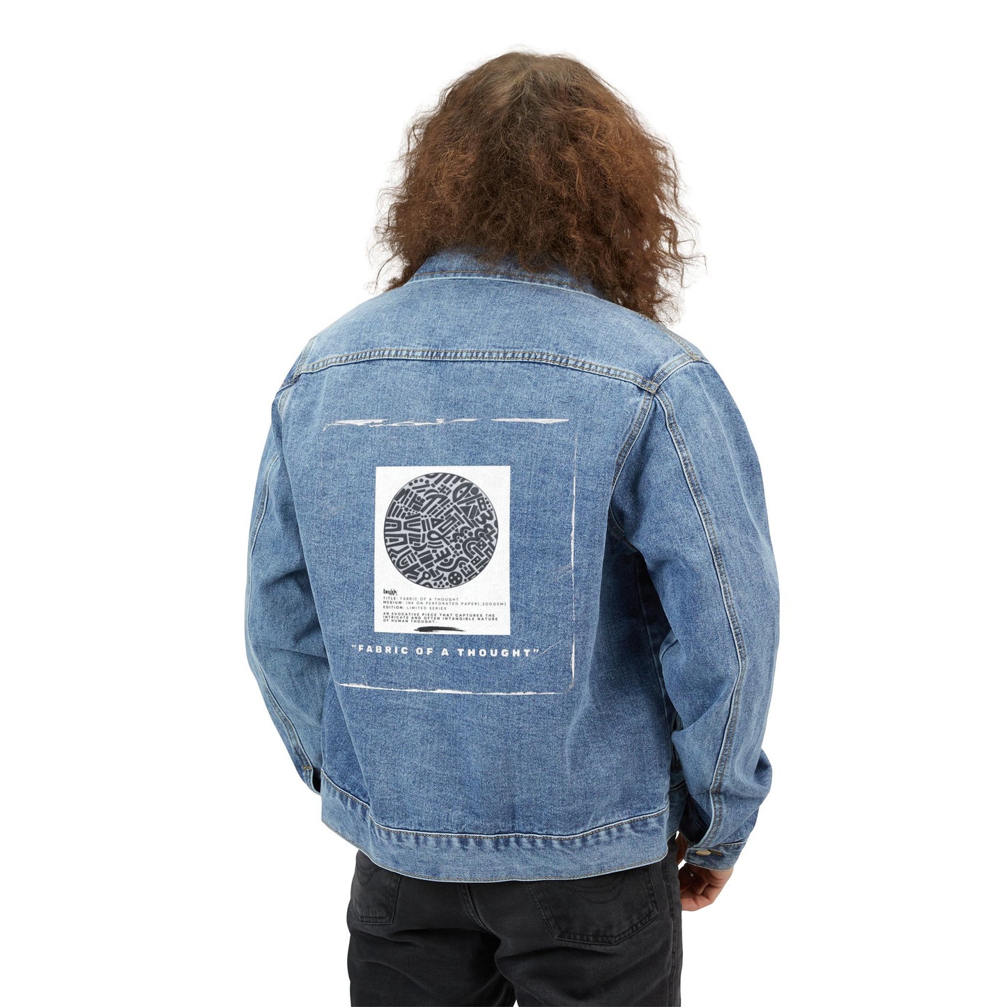 Fabric Of A Thought - Stylish Men's Denim Jacket, Casual Jacket, Vintage Look, Everyday Wear, Gift for Him, Fashionable Outerwear