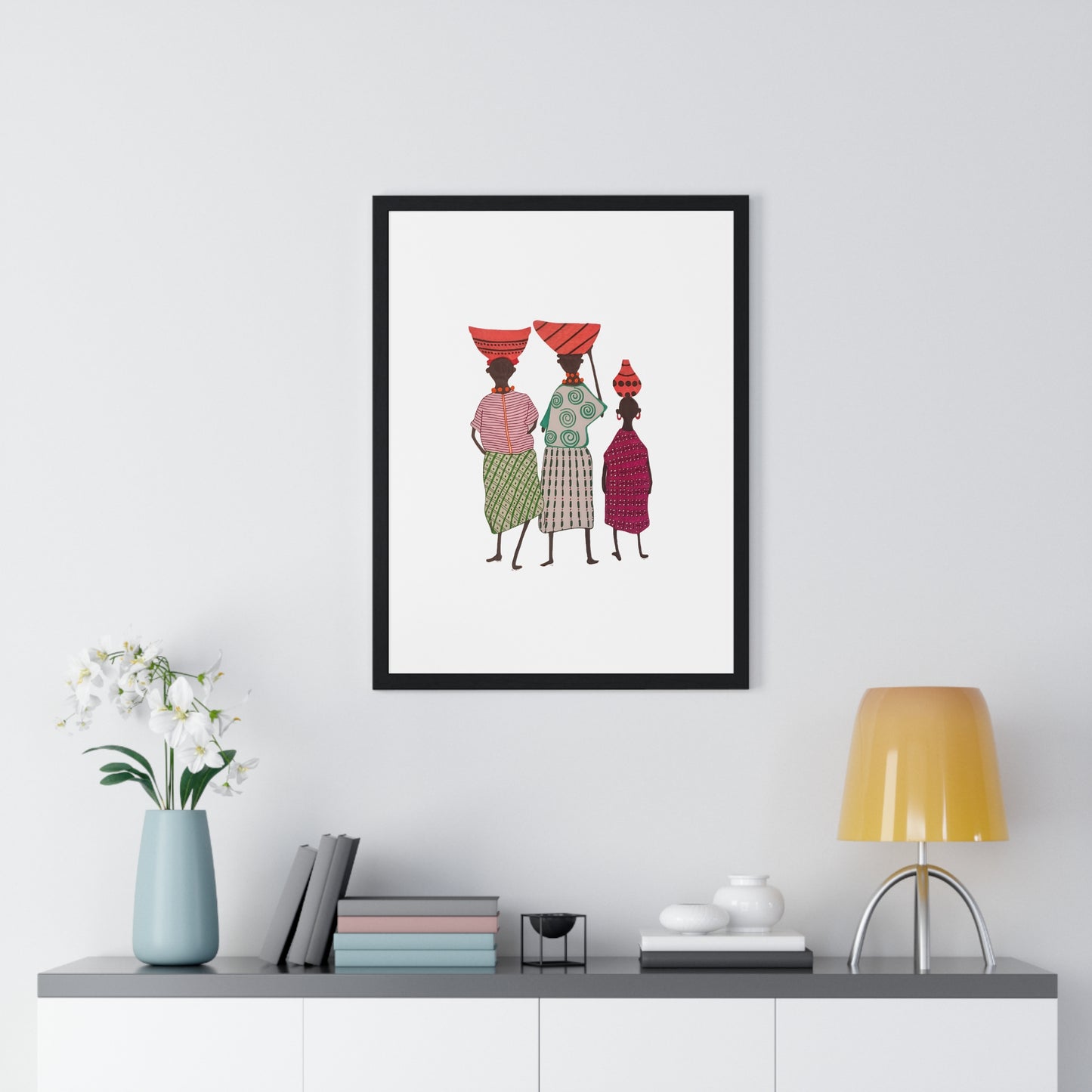 Dinkgwana Vertical Framed Poster - Artistic Wall Decor for Home & Office