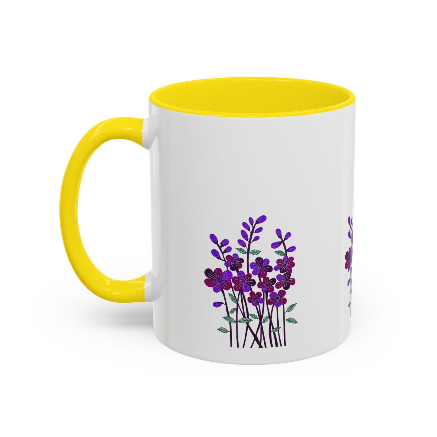 Floral Accent Coffee Mug - Elegant Botanical Design for Home & Office