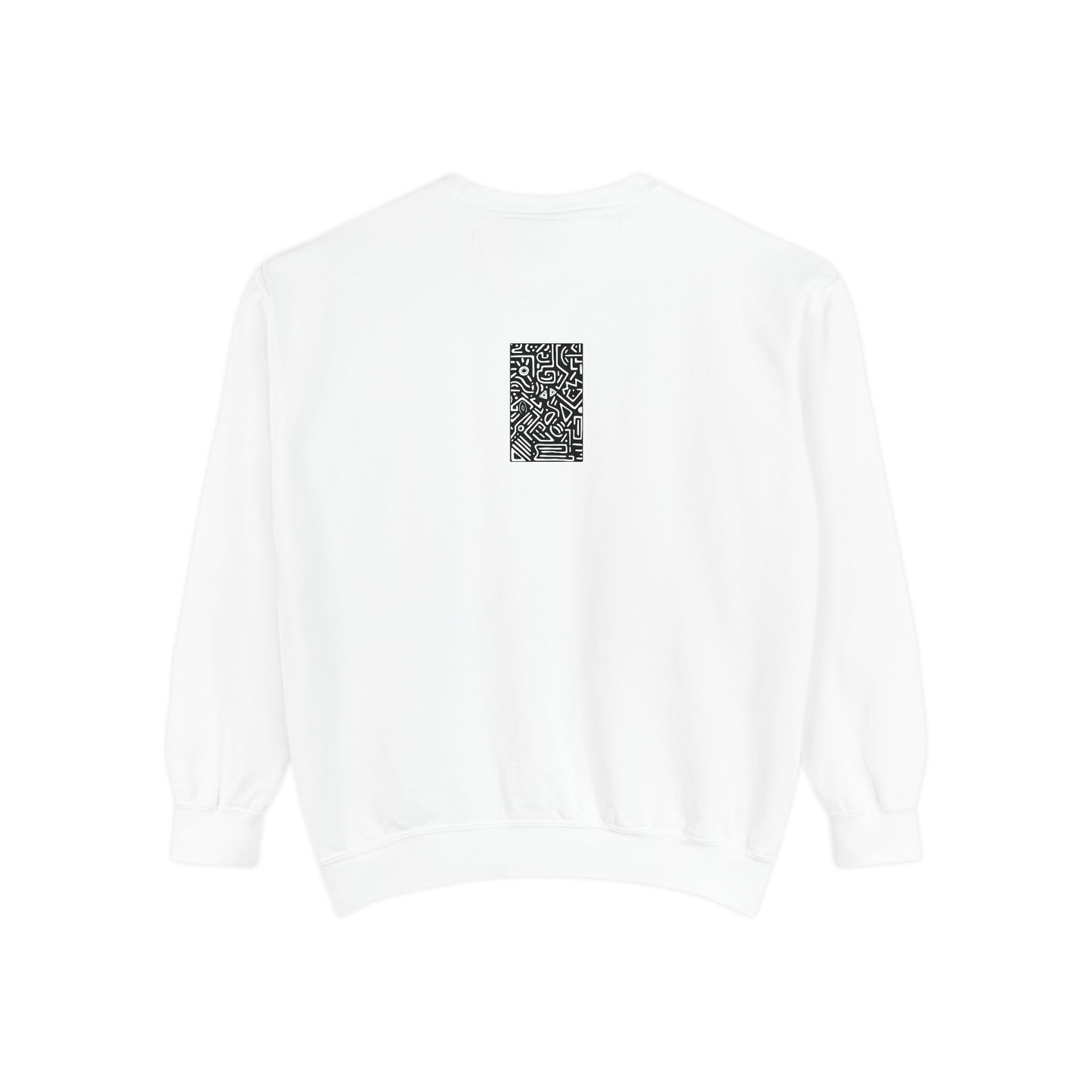 Pulse - Unisex Garment-Dyed Sweatshirt with QR Code Design, Cozy Casual Wear for Tech Enthusiasts