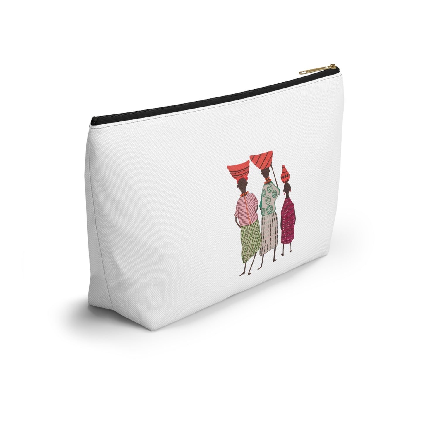 Dinkgwana - Accessory Pouch, Ethnic Print Cosmetic Bag, Travel Organizer, Gift for Her, Boho Style Pouch