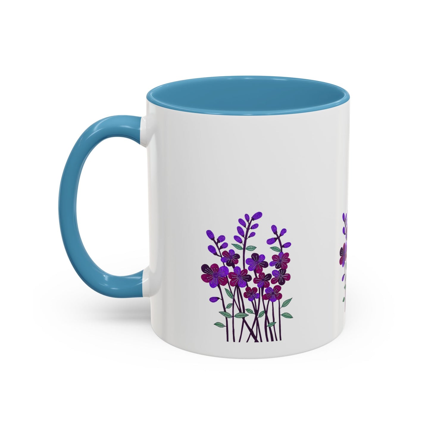 Floral Accent Coffee Mug - Elegant Botanical Design for Home & Office