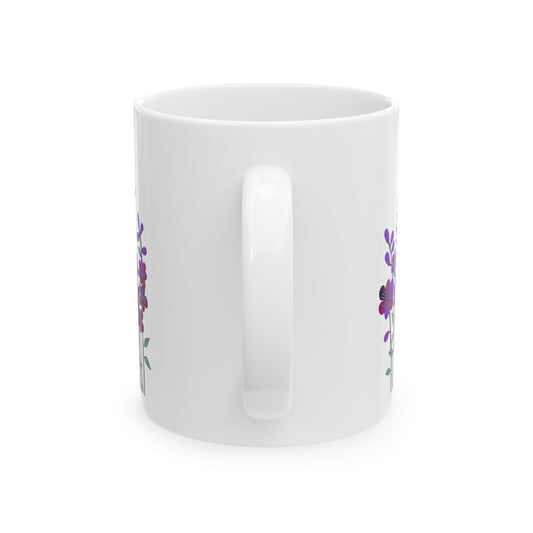 Floral Ceramic Mug – Beautiful Botanical Design for Home or Office