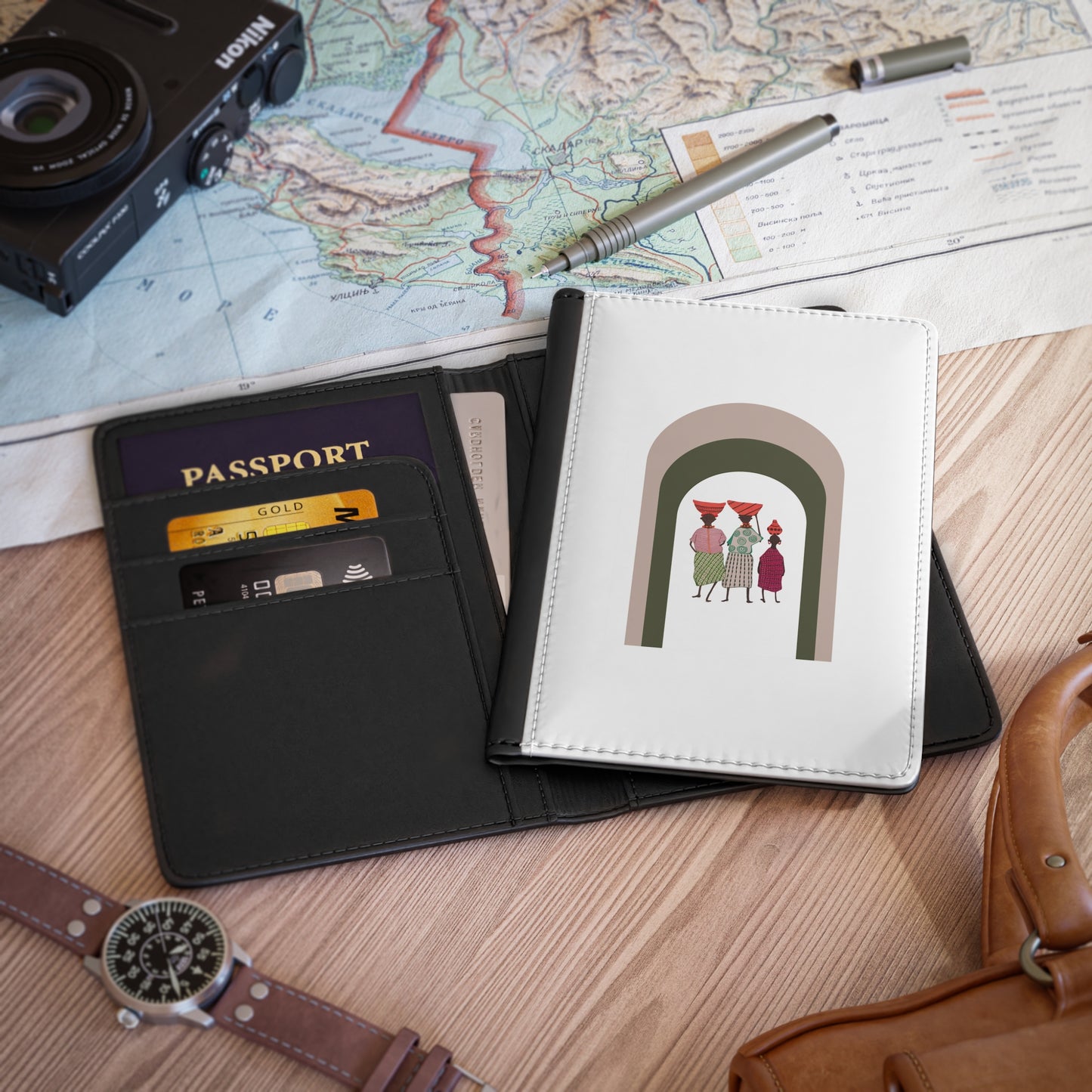 Dinkgwana - Passport Cover, Travel Accessory, Unique Gift for Travelers, Fashionable Travel Gear, Wanderlust Essential