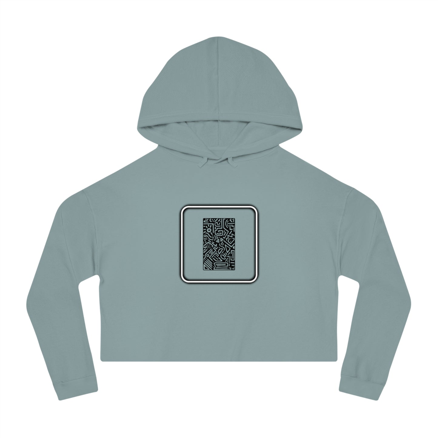 Pulse - Trendy Cropped Hooded Sweatshirt with QR Code Design, Stylish Casual Wear, Perfect for Fall Outfits, Gifts for Her, Unique Street Wear
