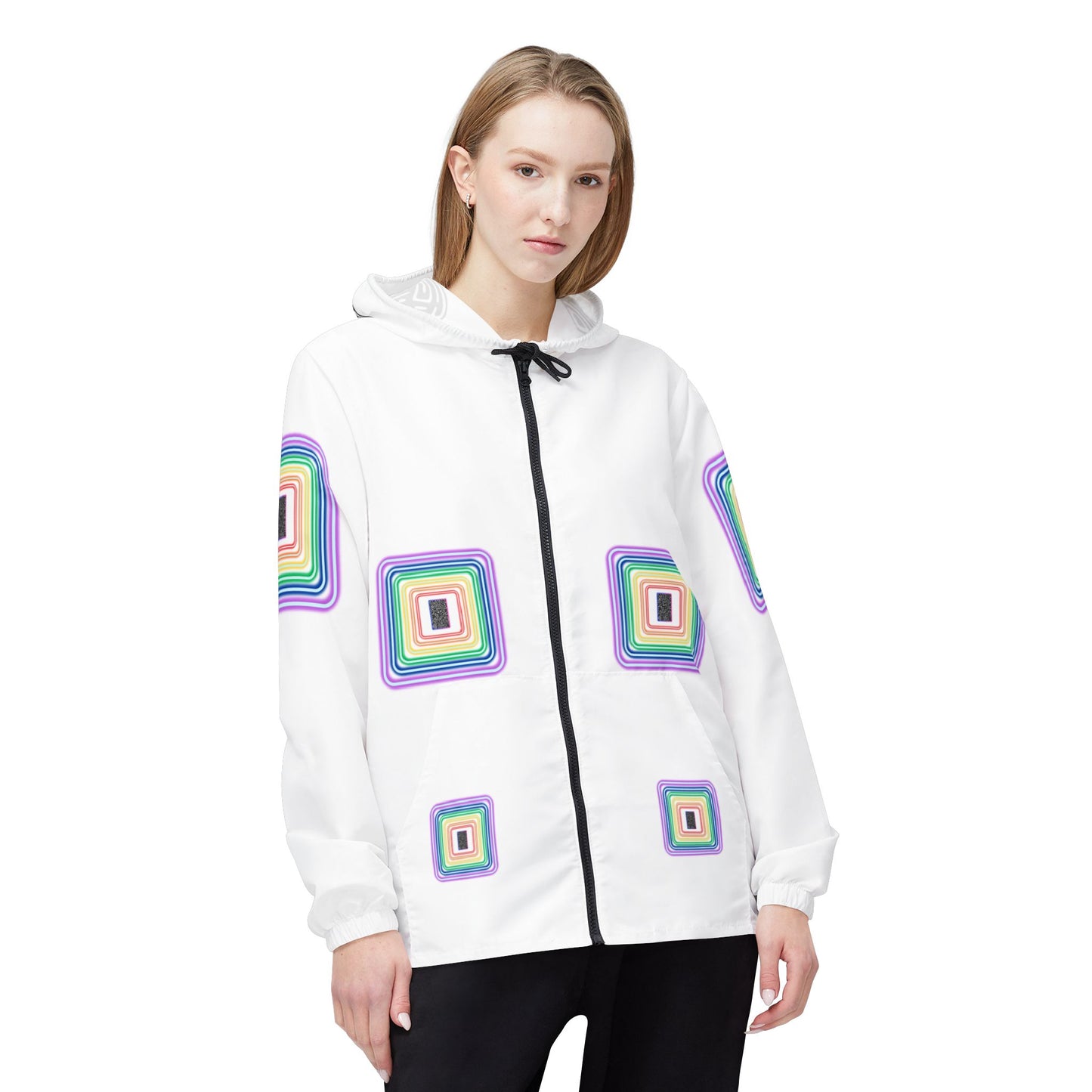 Pulse Windbreaker Jacket, Trendy Raincoat, Stylish Outerwear, AOP Jacket, Unique Gift for Him/Her