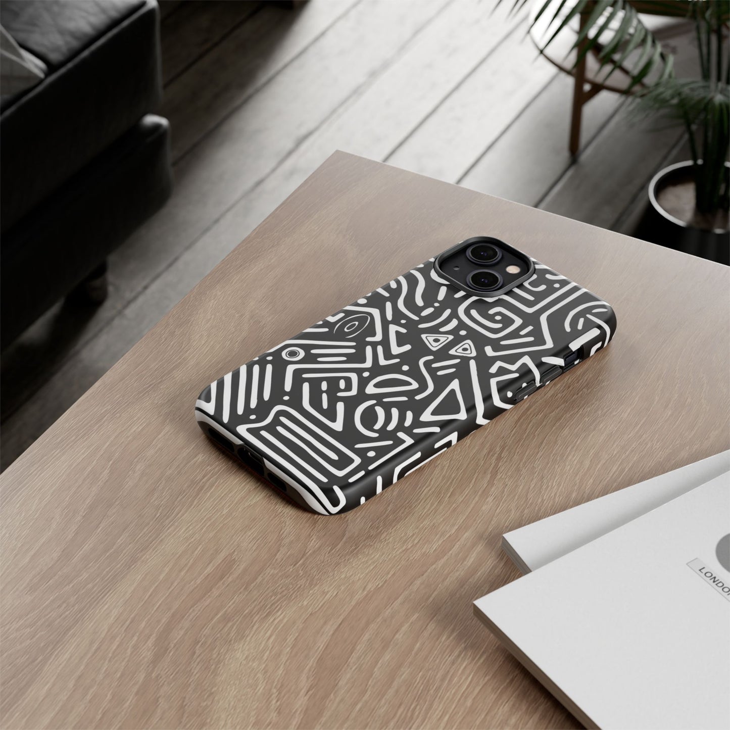 Stylish Phone Case, Abstract Design, Tough Cell Phone Cover, Modern Smartphone Protector, Gift for Tech Lovers, Unique Accessories