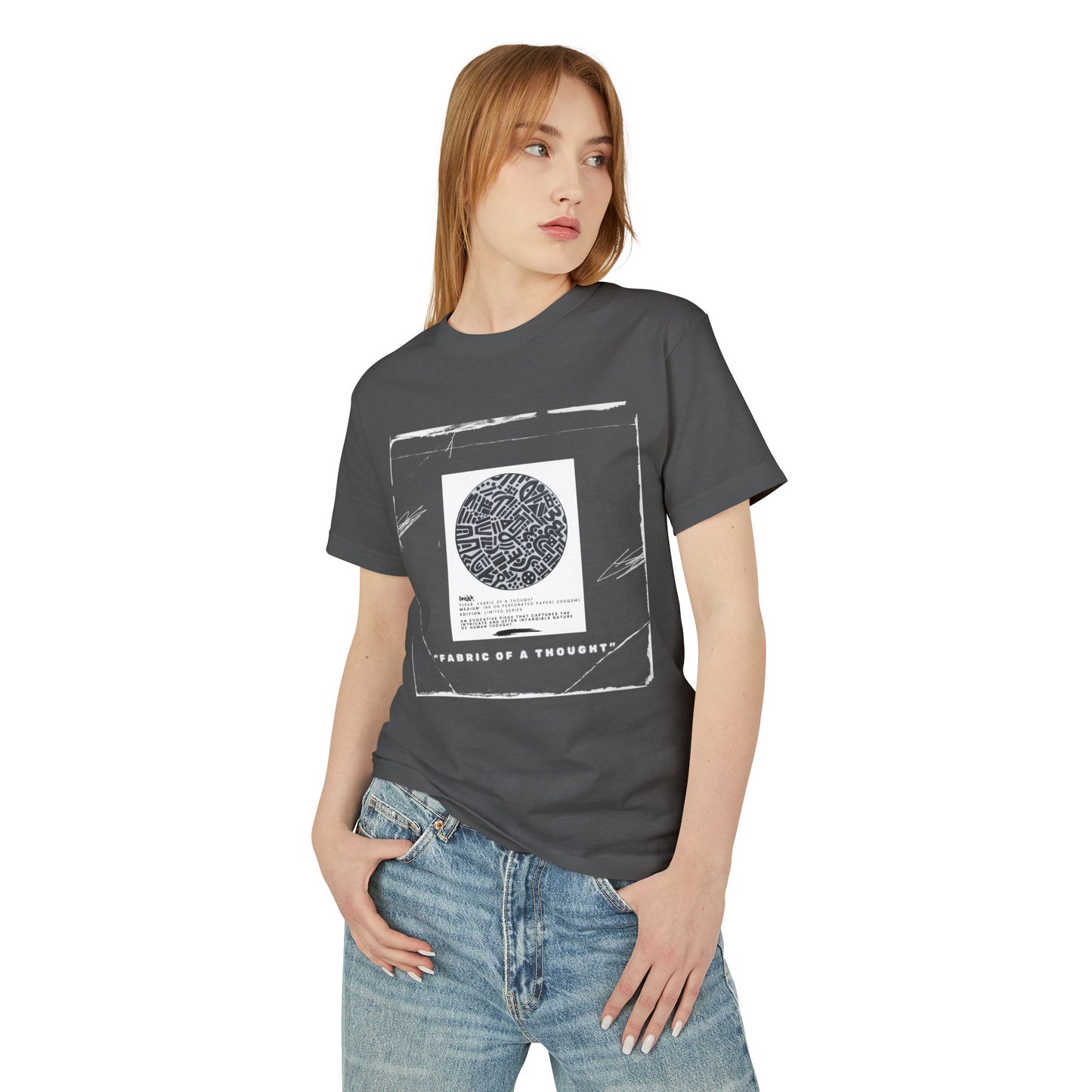 Inspirational Graphic Tee – 'Fabric Of A Thought' – Unisex Heavyweight Cotton