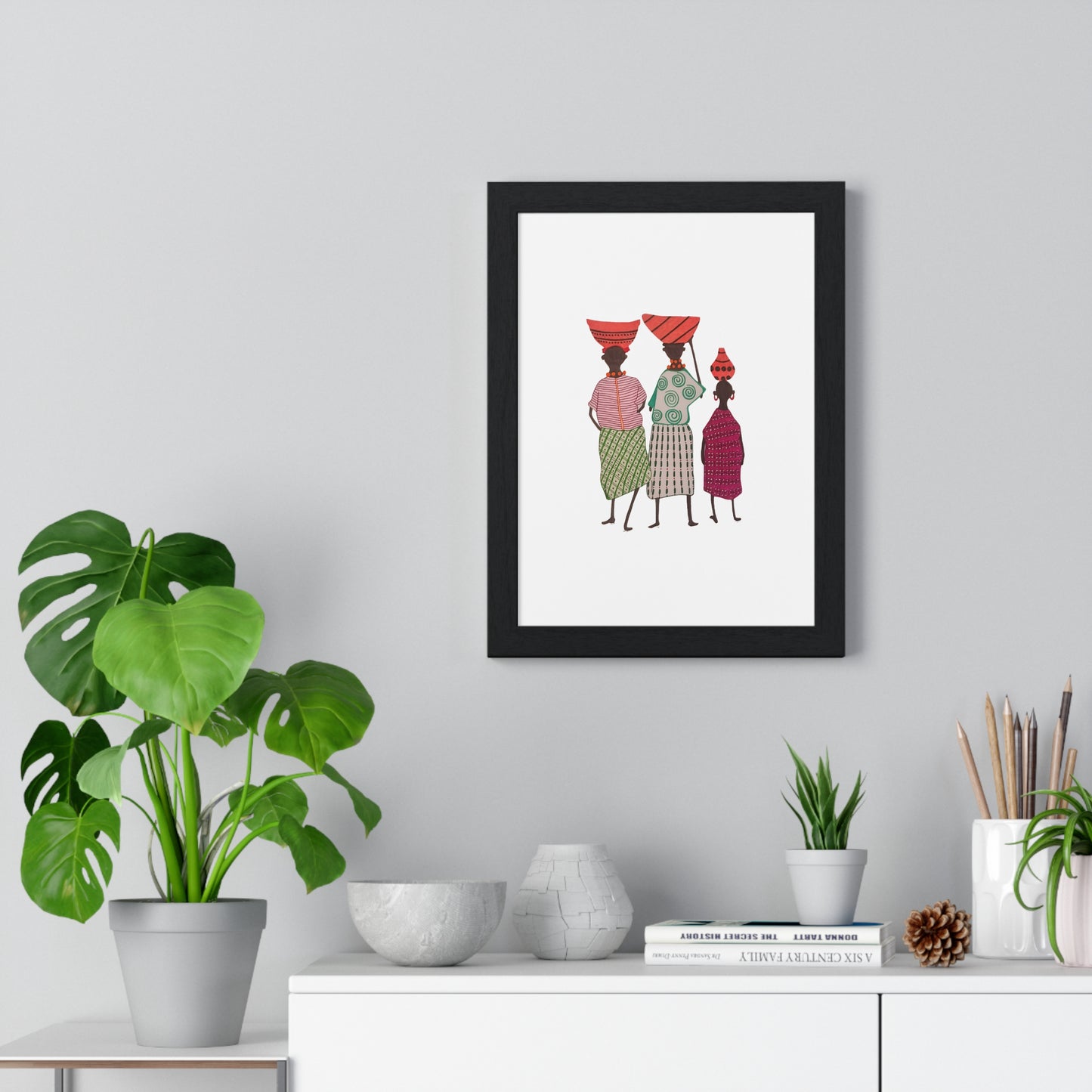 Dinkgwana Vertical Framed Poster - Artistic Wall Decor for Home & Office