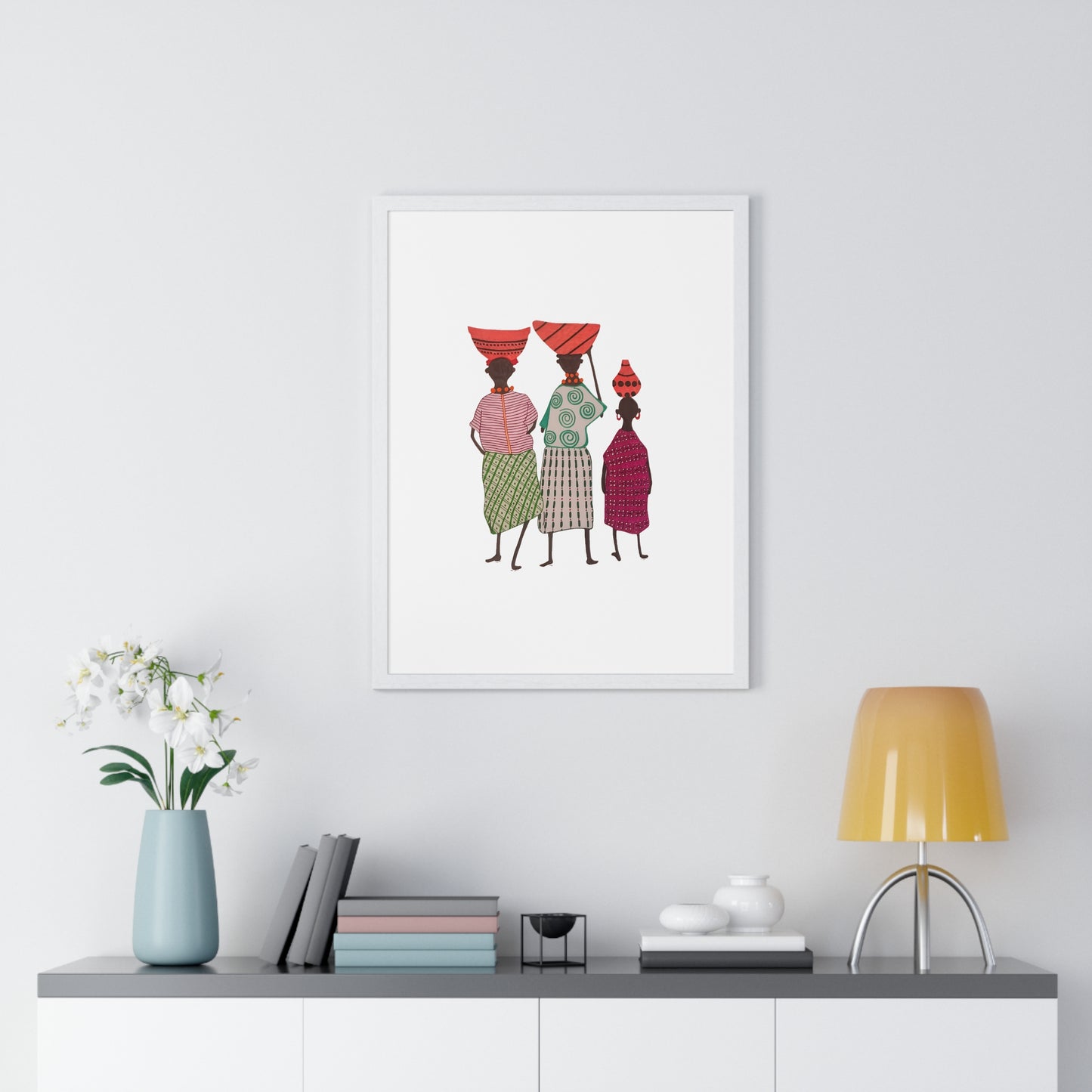 Dinkgwana Vertical Framed Poster - Artistic Wall Decor for Home & Office