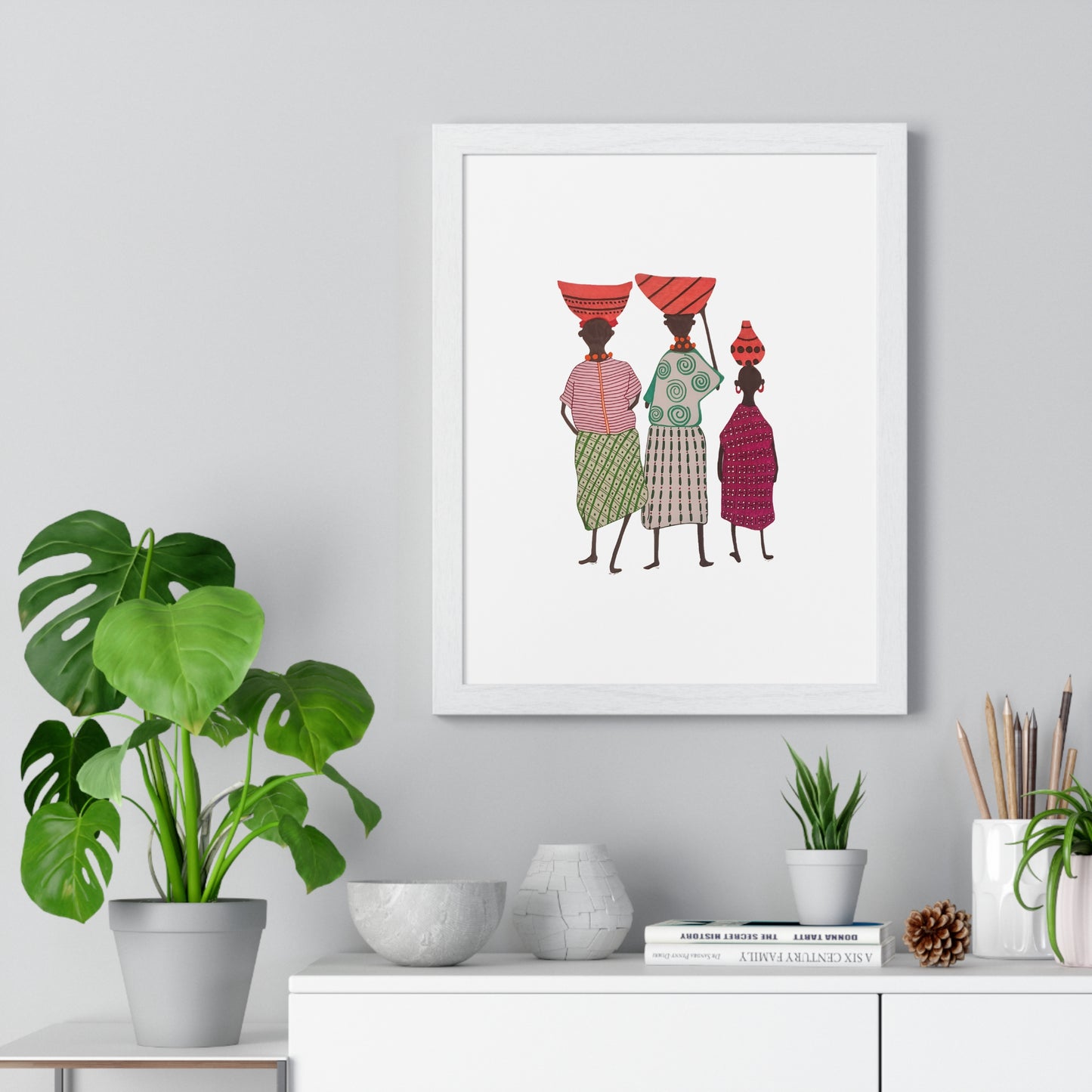 Dinkgwana Vertical Framed Poster - Artistic Wall Decor for Home & Office