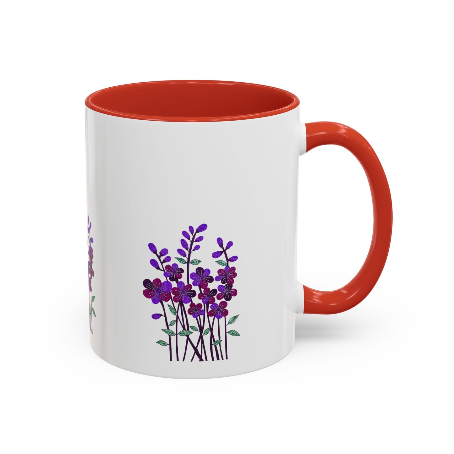 Floral Accent Coffee Mug - Elegant Botanical Design for Home & Office