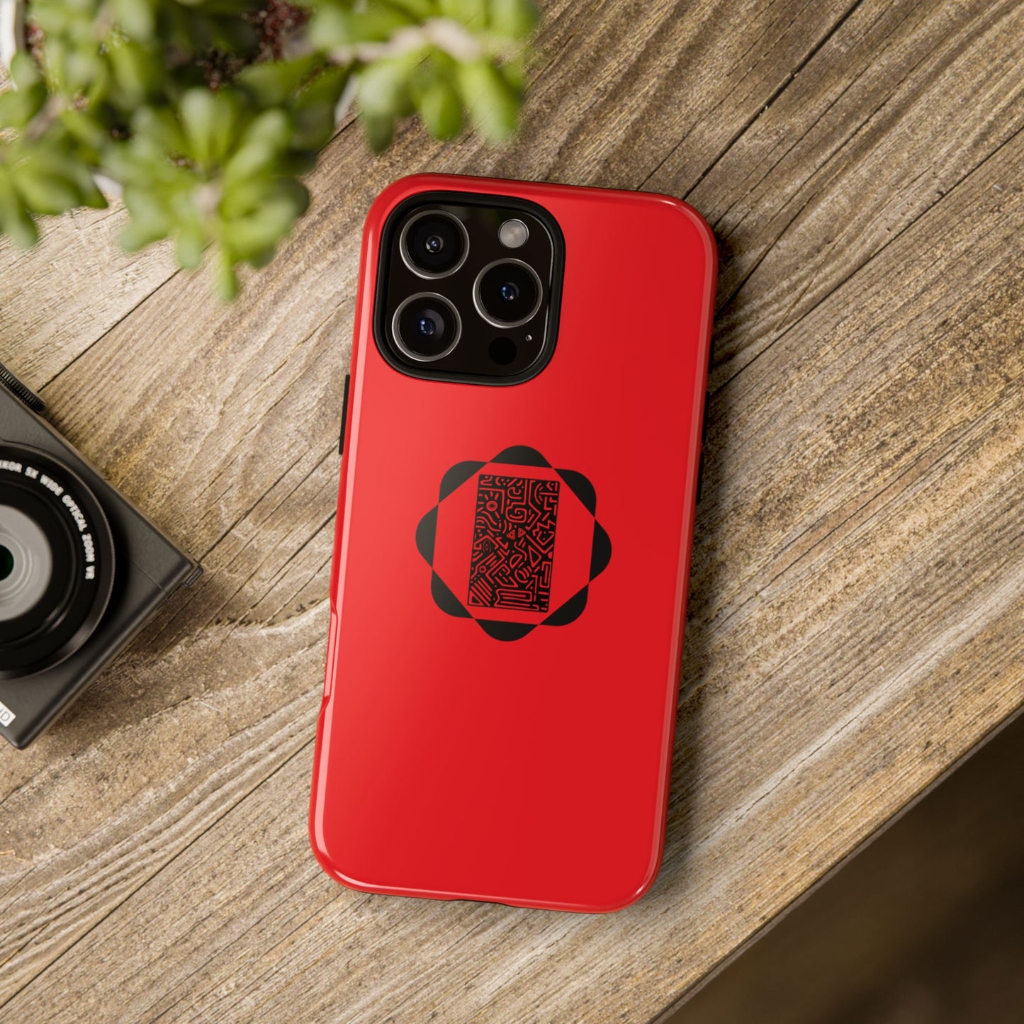 Tough Cases Phone Case, Bold Red Design, Unique Gift for Tech Lovers, Customize for Birthdays, Holidays, Everyday Use