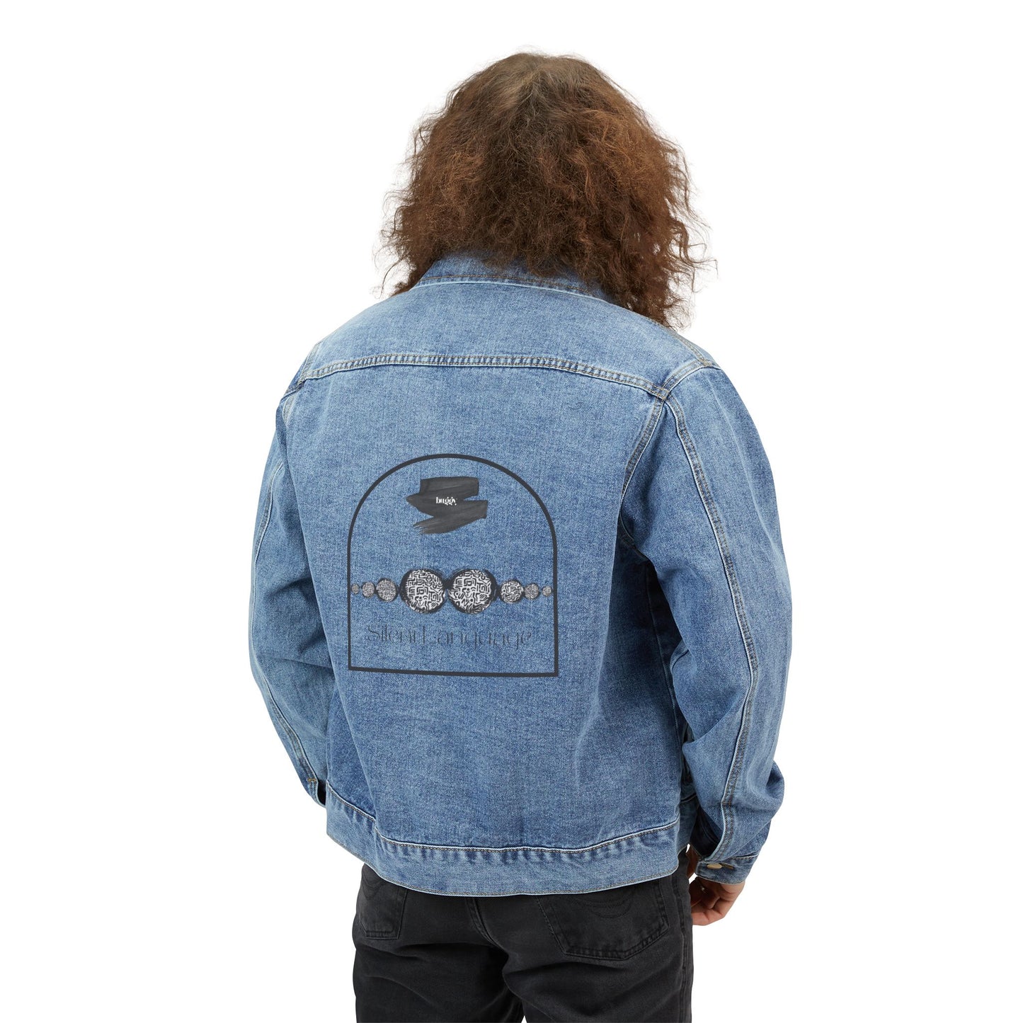 Silent Language - Stylish Men's Denim Jacket with Unique Design | Casual Wear, Gifts for Him, Trendy Fashion, Summer Layering, Everyday Outfits