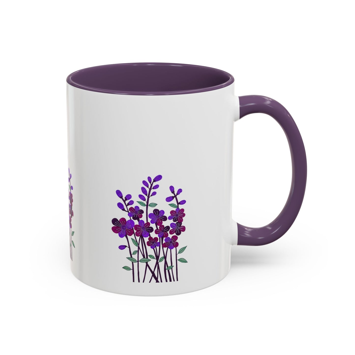Floral Accent Coffee Mug - Elegant Botanical Design for Home & Office