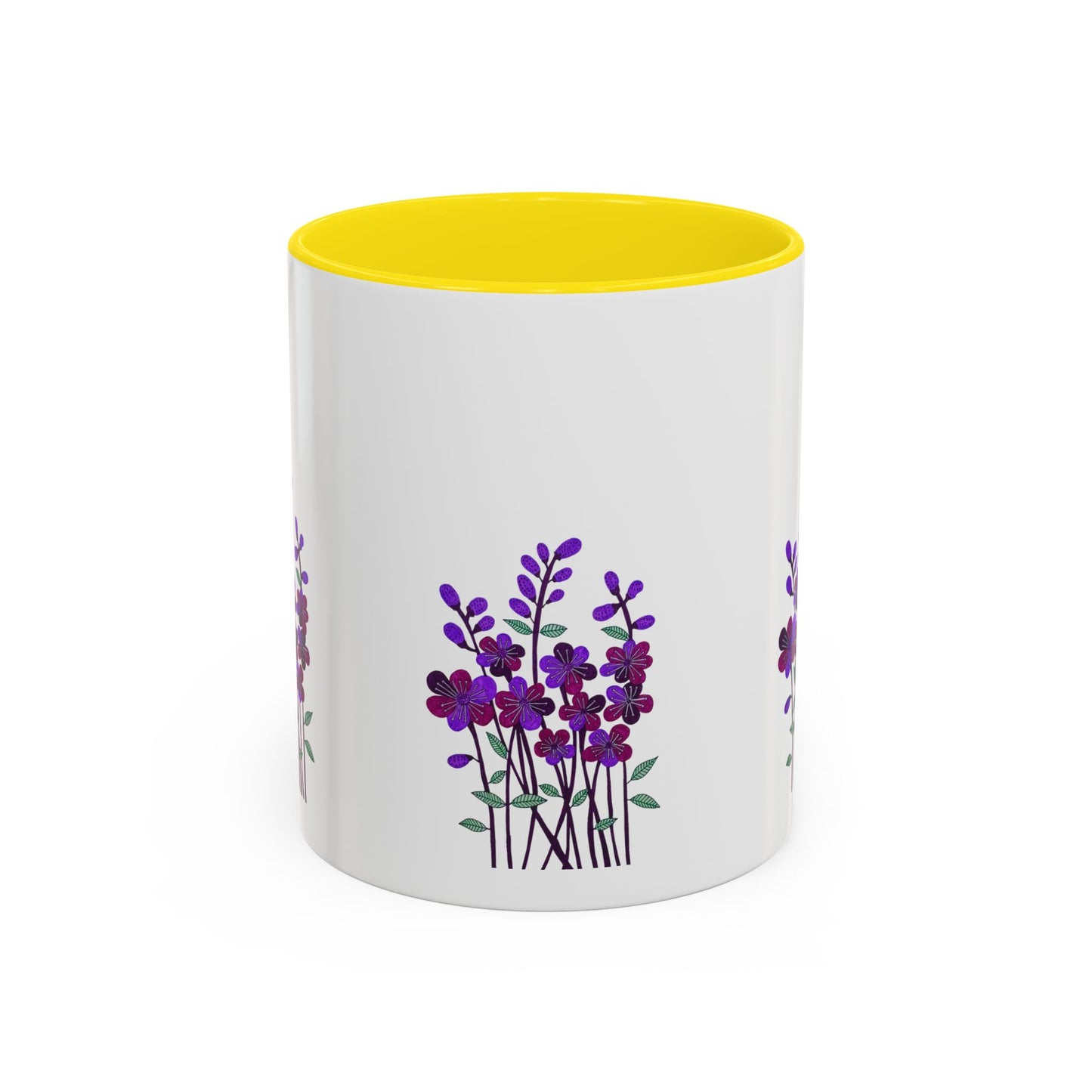 Floral Accent Coffee Mug - Elegant Botanical Design for Home & Office