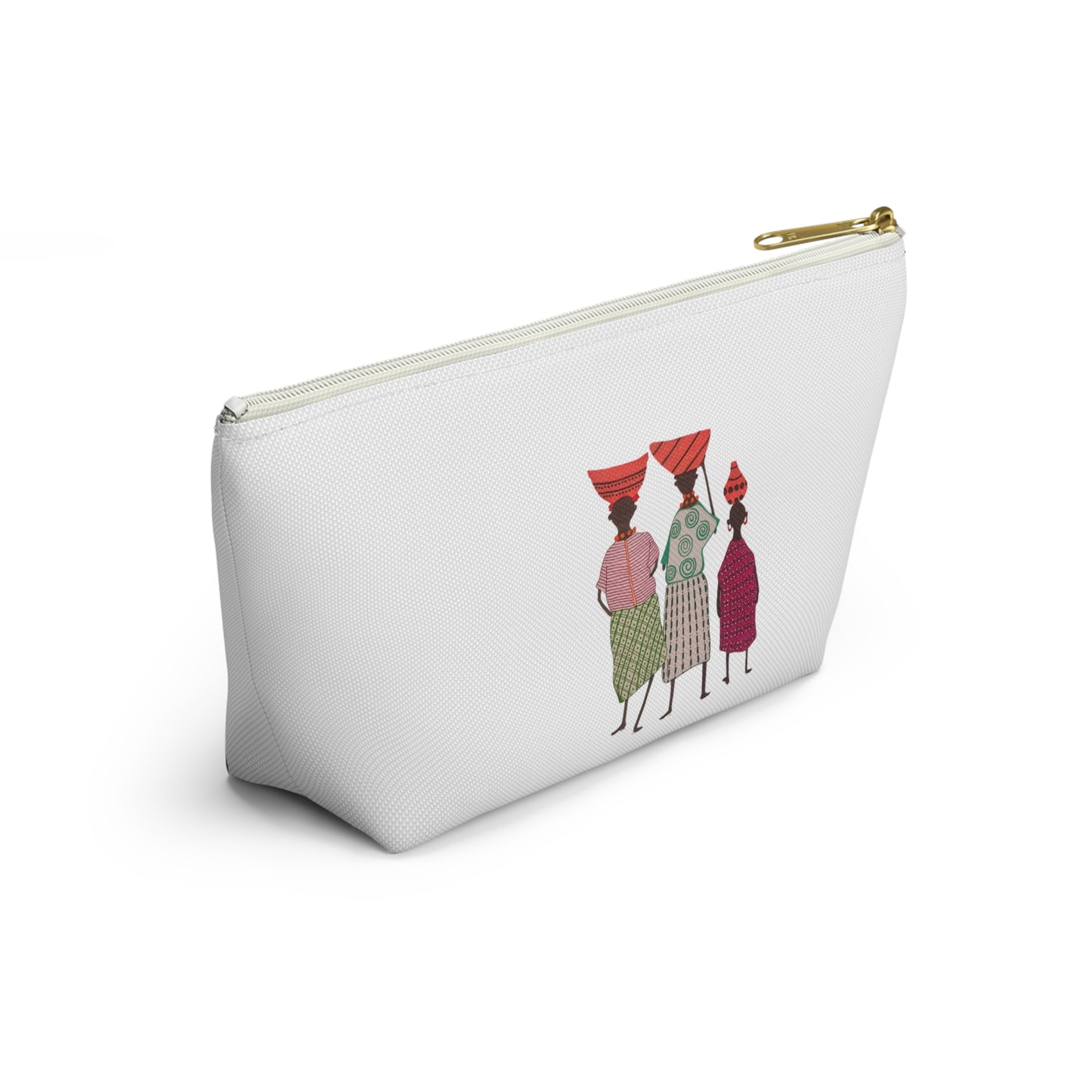 Dinkgwana - Accessory Pouch, Ethnic Print Cosmetic Bag, Travel Organizer, Gift for Her, Boho Style Pouch