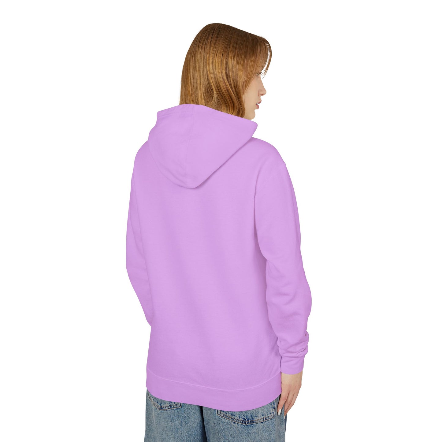 Artistic Minimalist Unisex Lightweight Hooded Sweatshirt with Colorful Figures
