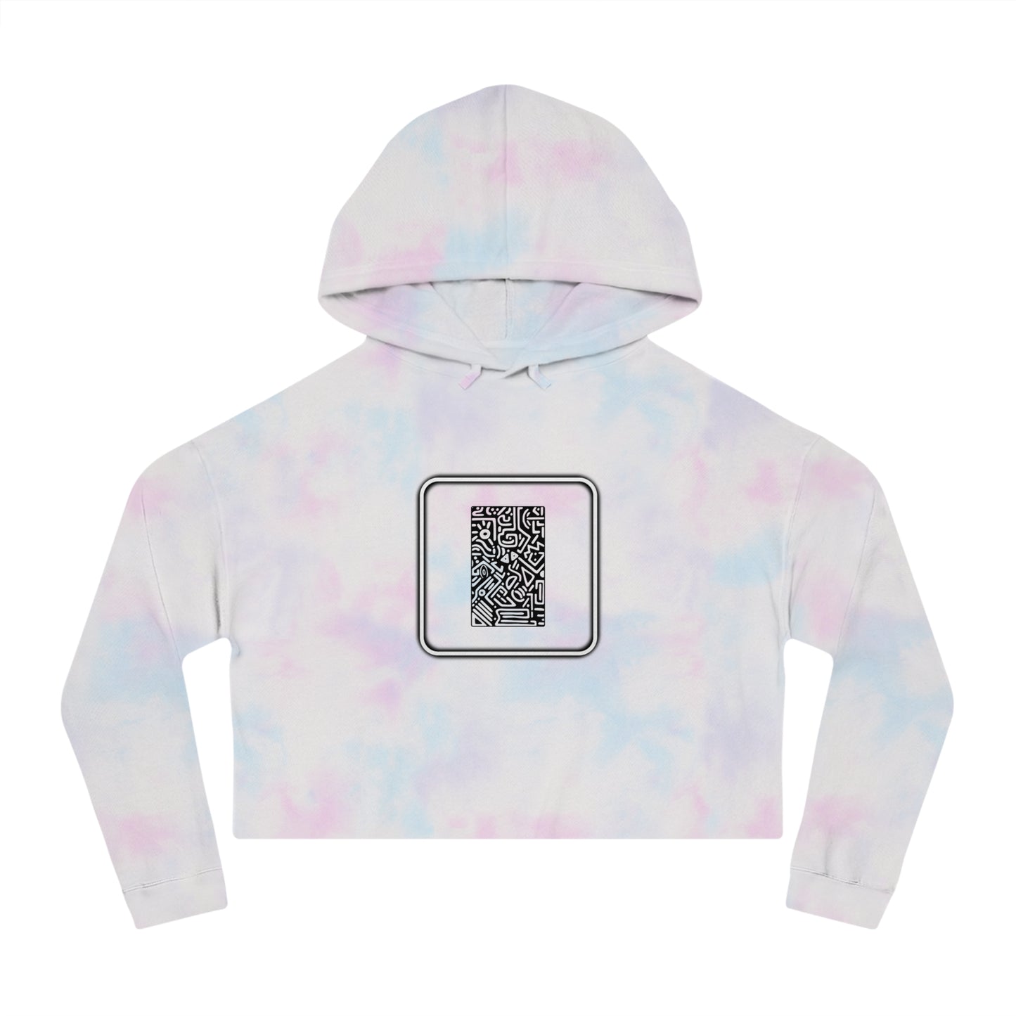 Pulse - Trendy Cropped Hooded Sweatshirt with QR Code Design, Stylish Casual Wear, Perfect for Fall Outfits, Gifts for Her, Unique Street Wear