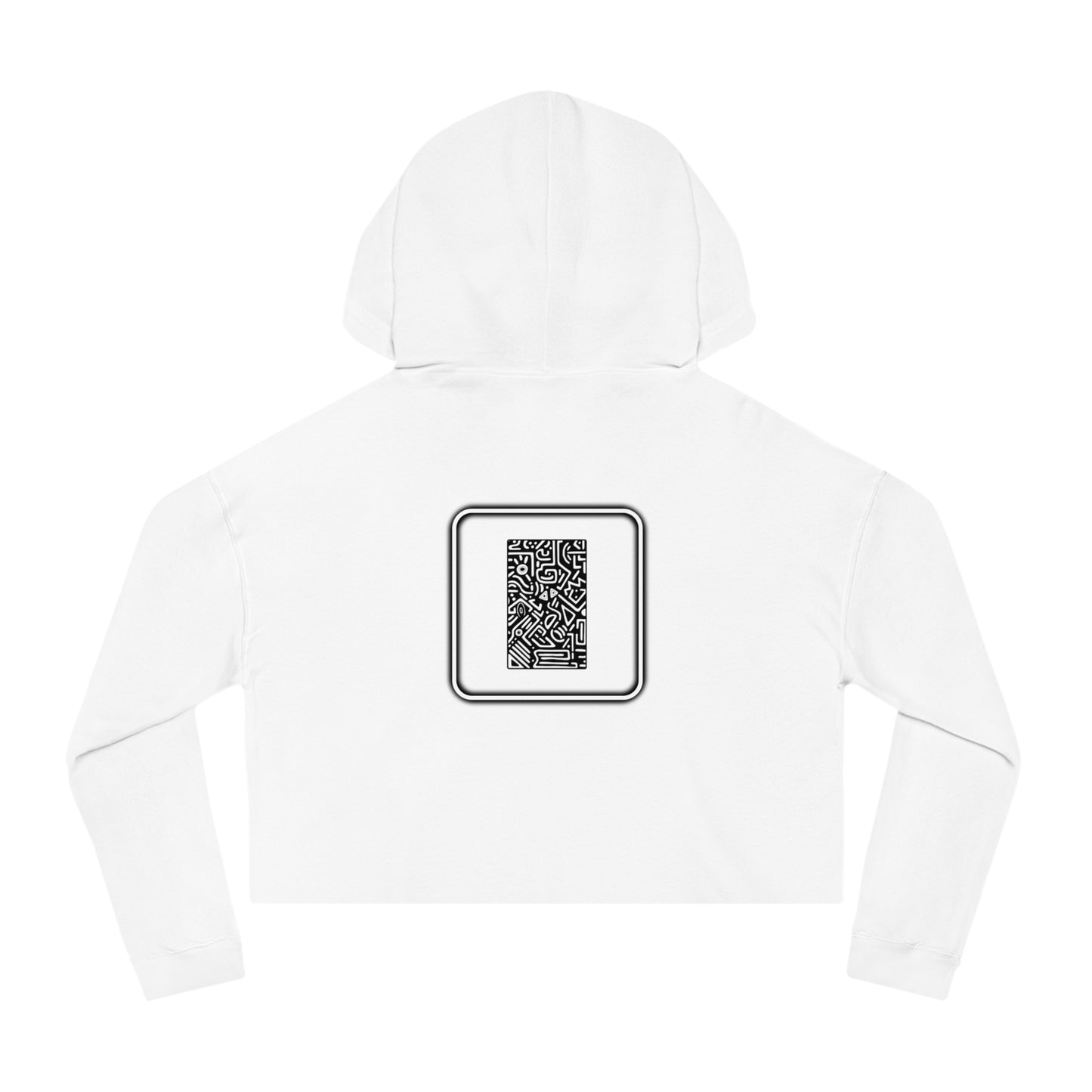 Pulse - Trendy Cropped Hooded Sweatshirt with QR Code Design, Stylish Casual Wear, Perfect for Fall Outfits, Gifts for Her, Unique Street Wear