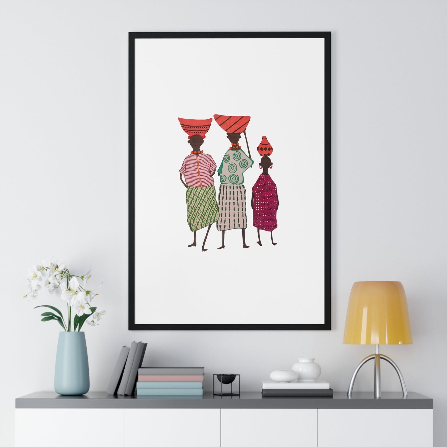 Dinkgwana Vertical Framed Poster - Artistic Wall Decor for Home & Office