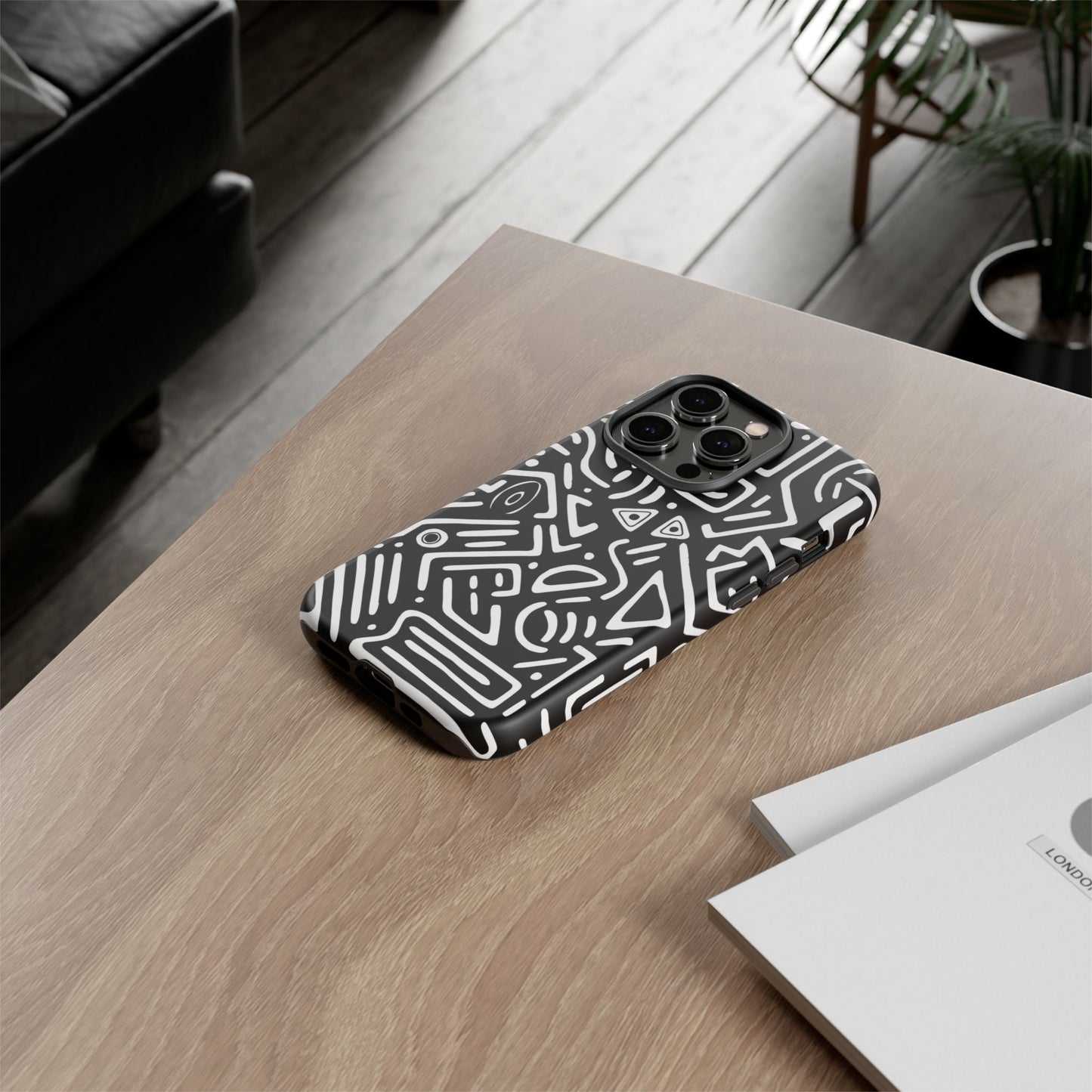 Stylish Phone Case, Abstract Design, Tough Cell Phone Cover, Modern Smartphone Protector, Gift for Tech Lovers, Unique Accessories