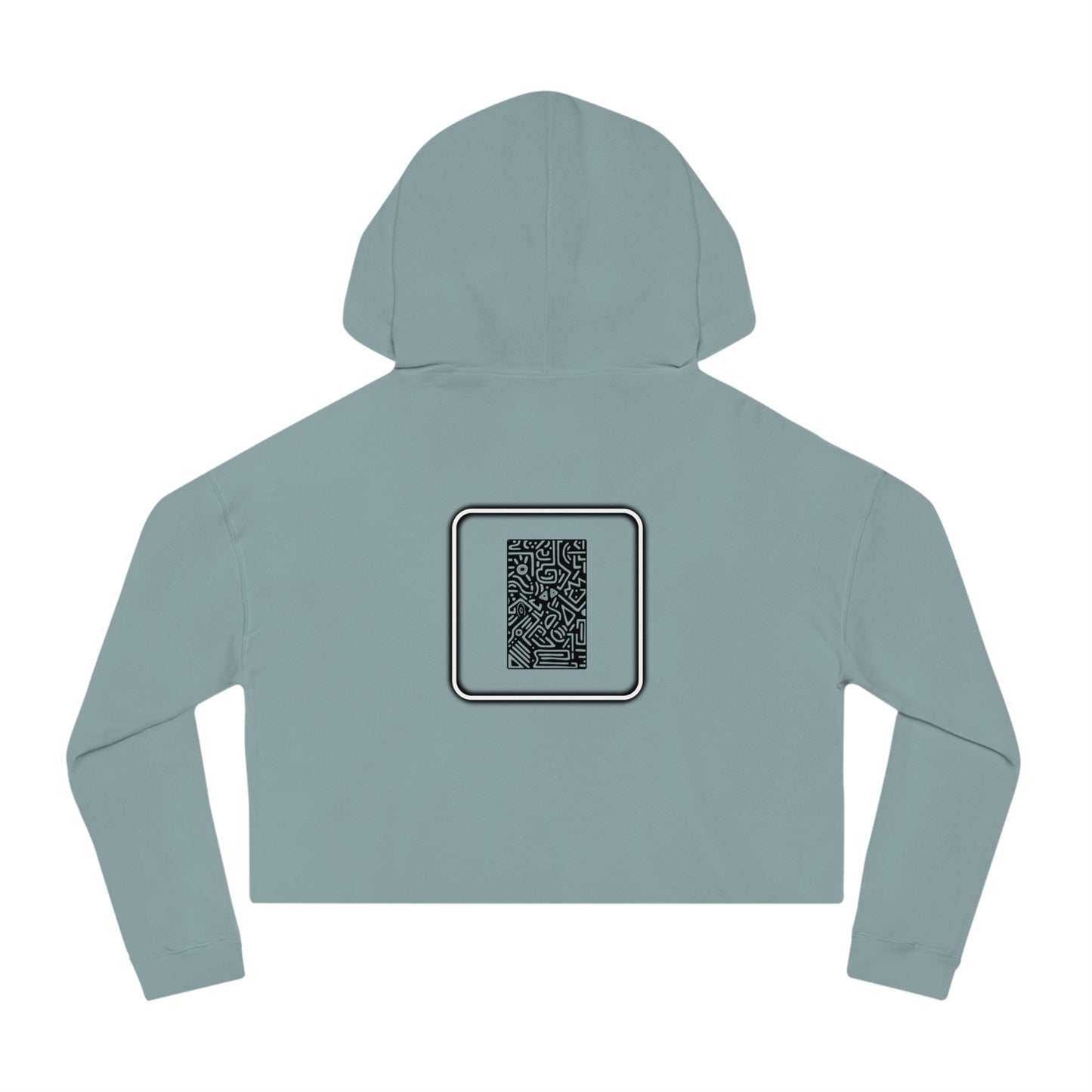 Pulse - Trendy Cropped Hooded Sweatshirt with QR Code Design, Stylish Casual Wear, Perfect for Fall Outfits, Gifts for Her, Unique Street Wear
