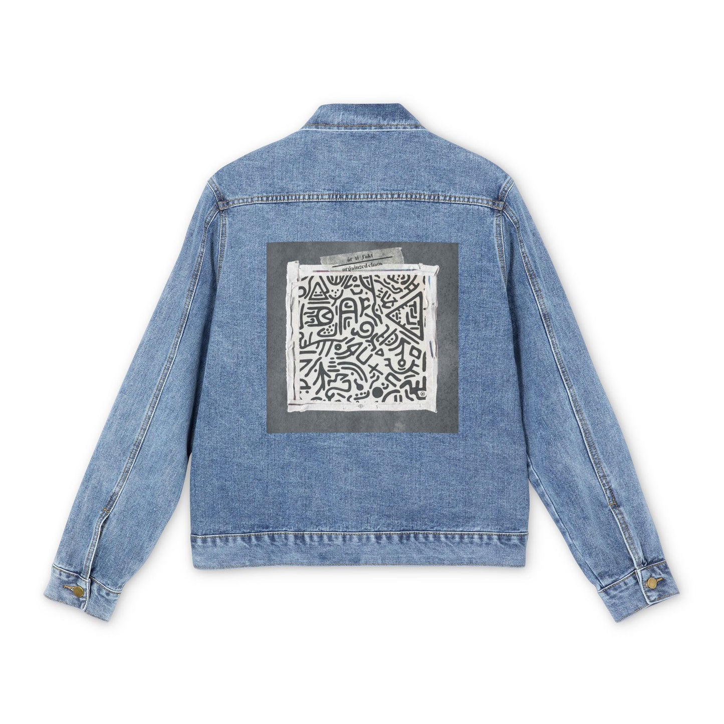 Organised Chaos - Stylish Men's Denim Jacket with Unique Back Design, Casual Jacket, Everyday Wear, Gift for Him, Vintage Style