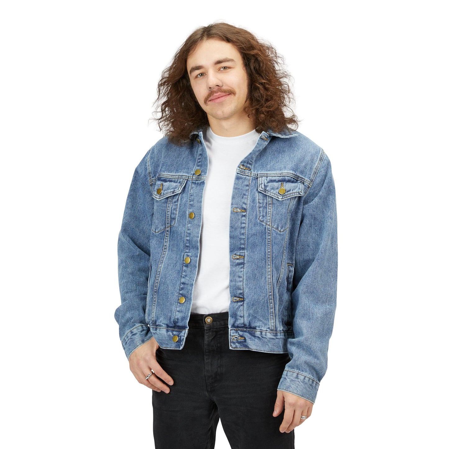 Ngwetsi - Stylish Men's Denim Jacket with Unique Art Design, Casual Outerwear, Vintage Fashion, Streetwear, Gift for Him