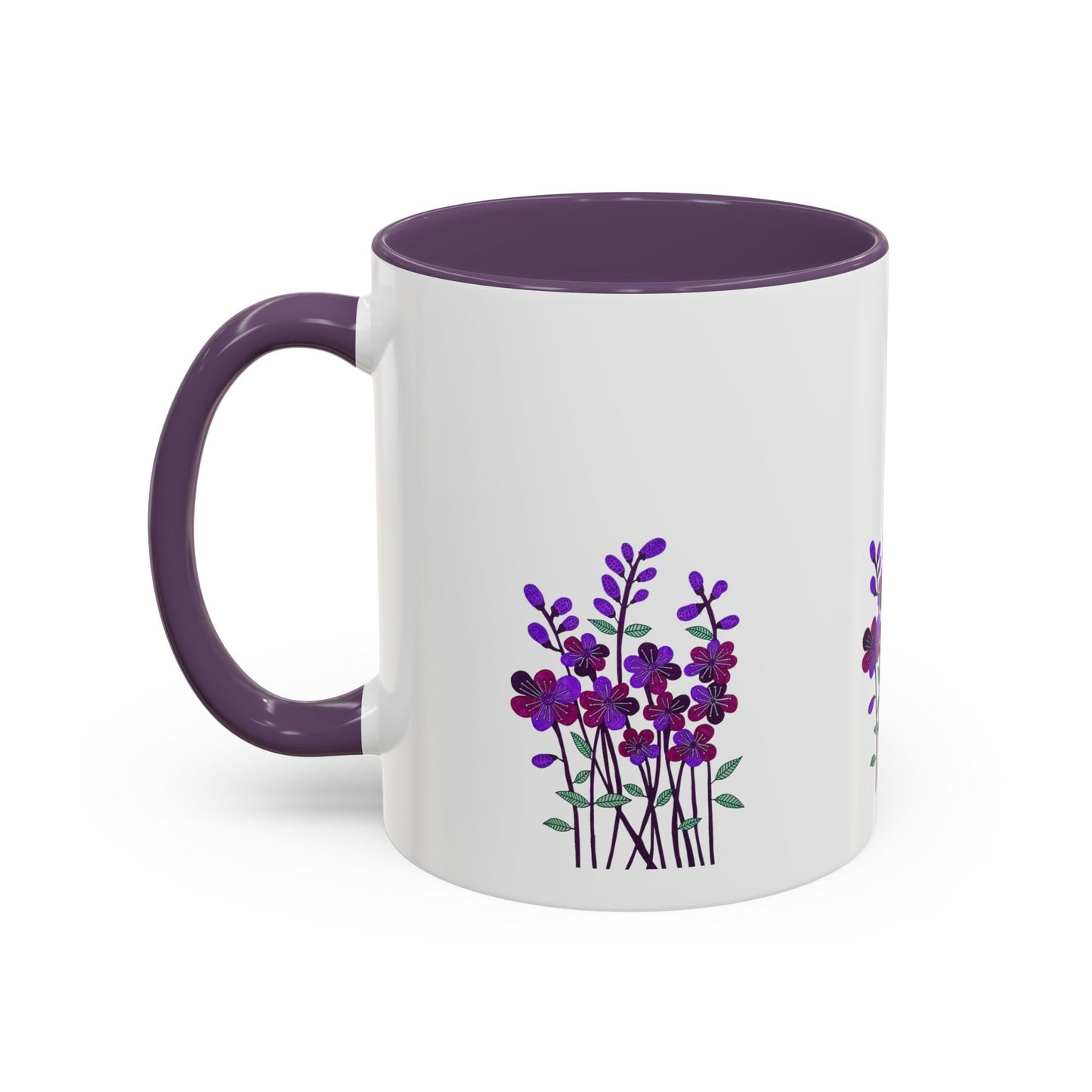 Floral Accent Coffee Mug - Elegant Botanical Design for Home & Office
