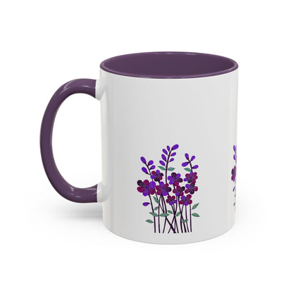 Floral Accent Coffee Mug - Elegant Botanical Design for Home & Office