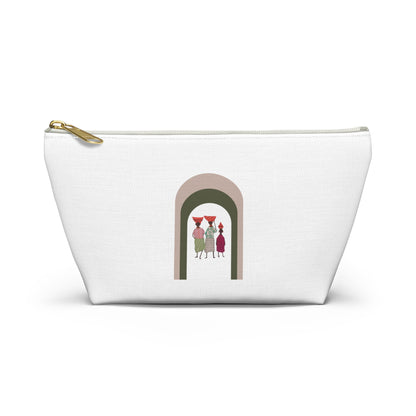 Dinkgwana - Artistic Accessory Pouch, Stylish Makeup Bag, Floral Travel Organizer, Cute Pencil Case, Unique Gift for Her