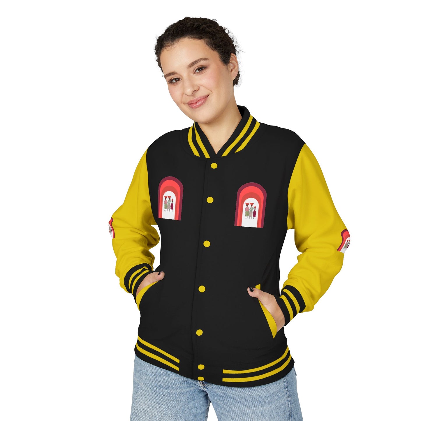 Dinkgwana - Unisex Letterman Jacket with Retro Design, Trendy Outerwear, Perfect for College, Parties, Gift Idea, Sports Events, Casual Wear