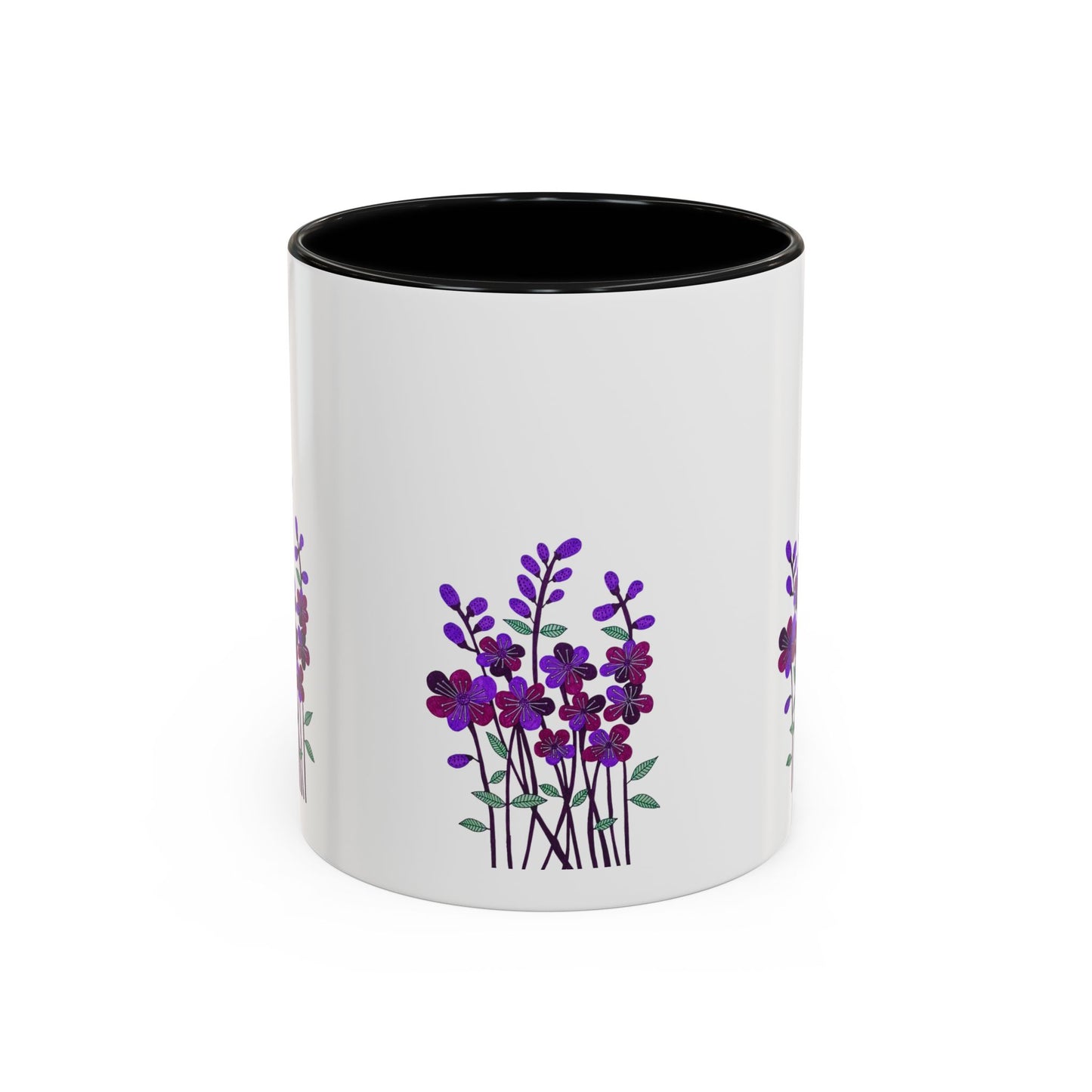 Floral Accent Coffee Mug - Elegant Botanical Design for Home & Office