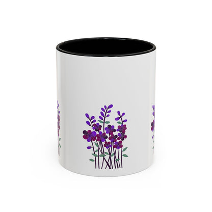 Floral Accent Coffee Mug - Elegant Botanical Design for Home & Office