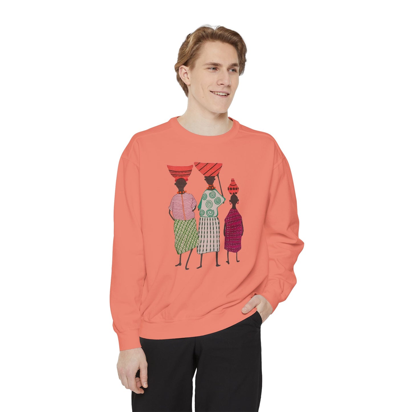 Cultural Women's Sweatshirt - Garment-Dyed Design with Sisterhood Theme